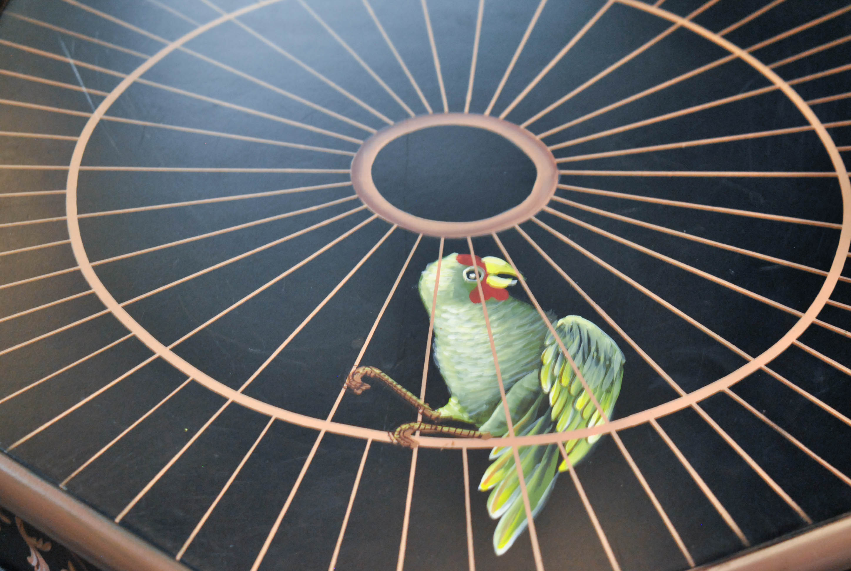 Contemporary Chinoiserie Hexagonal Black Lacquered Cabinet