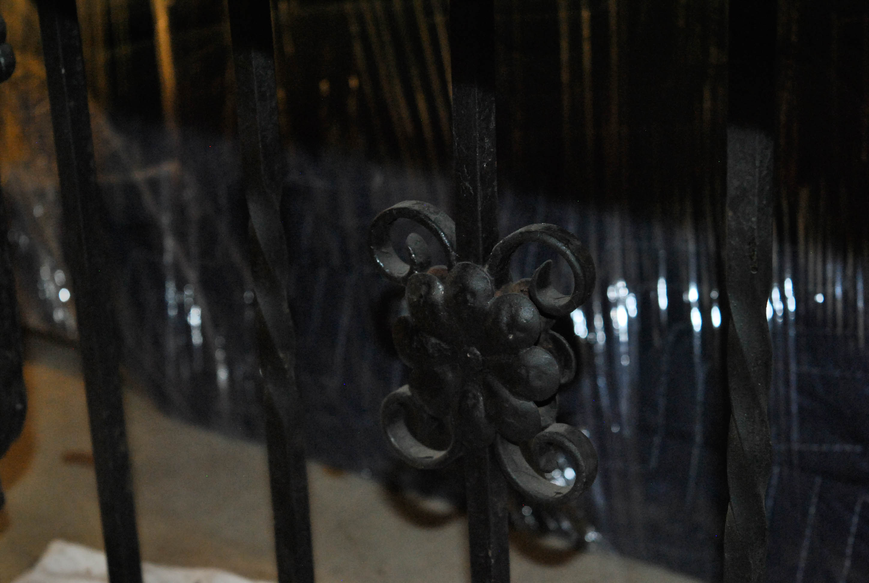 Vintage Wrought Iron Bench with Leopard Print Upholstery