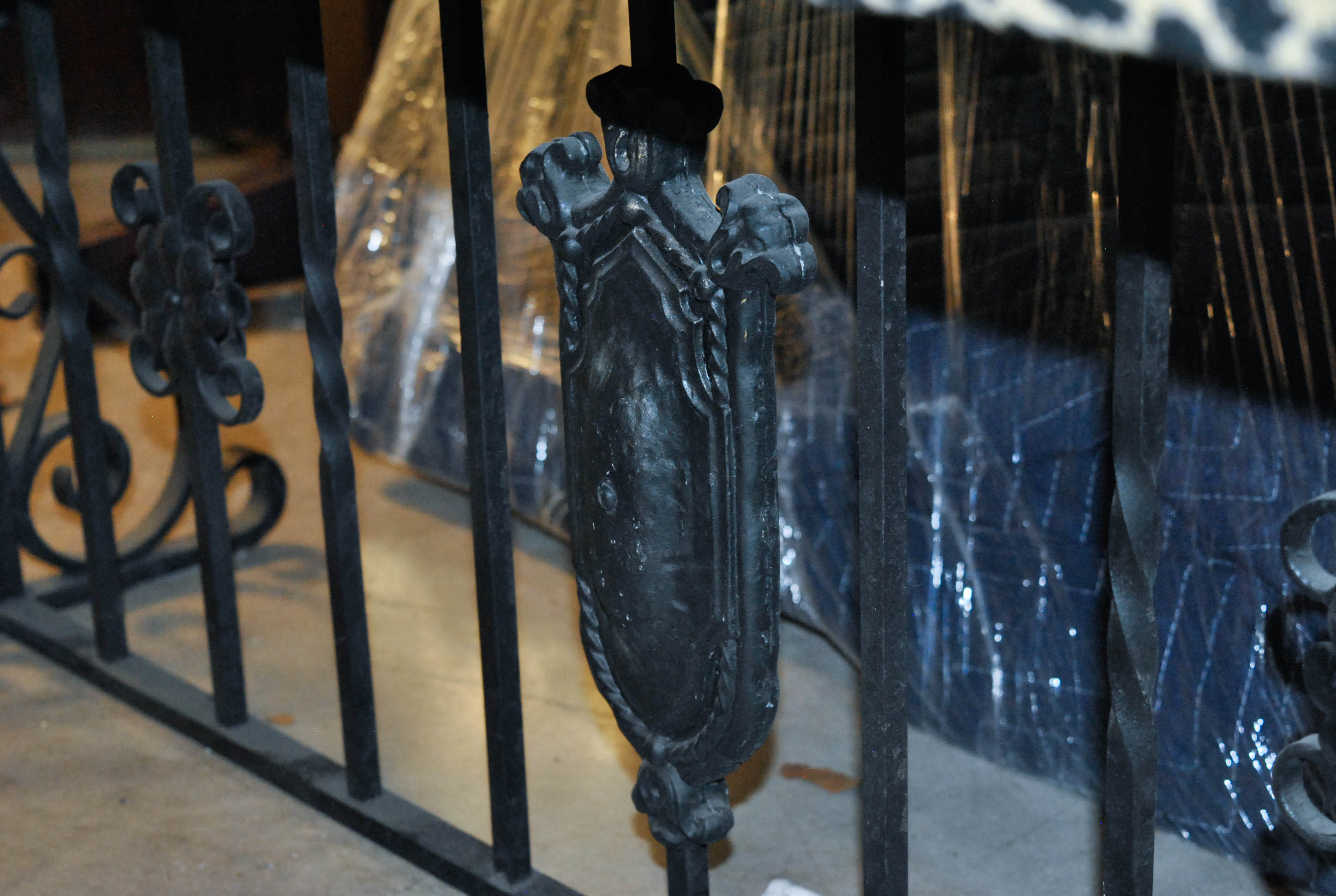 Vintage Wrought Iron Bench with Leopard Print Upholstery