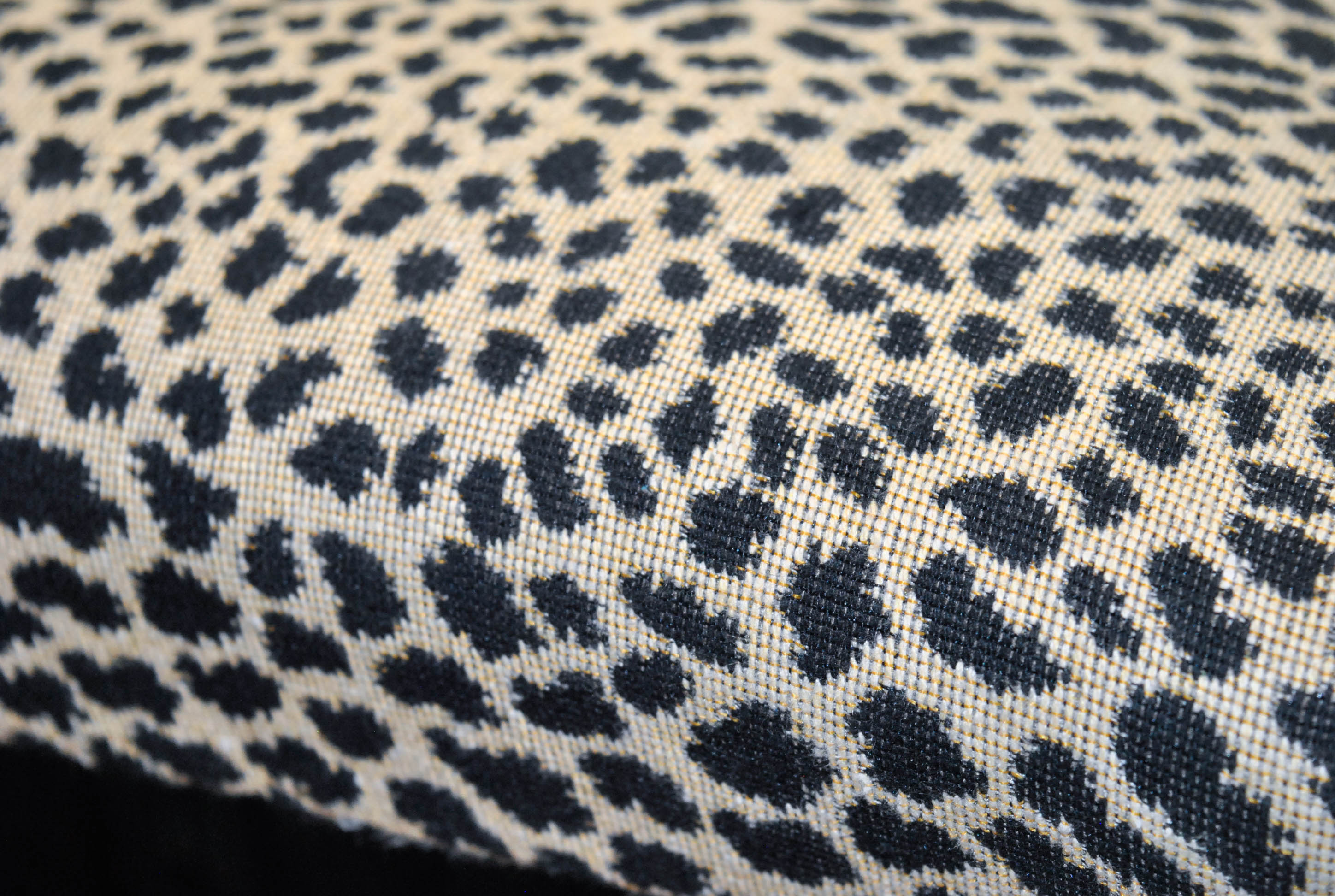 Vintage Wrought Iron Bench with Leopard Print Upholstery