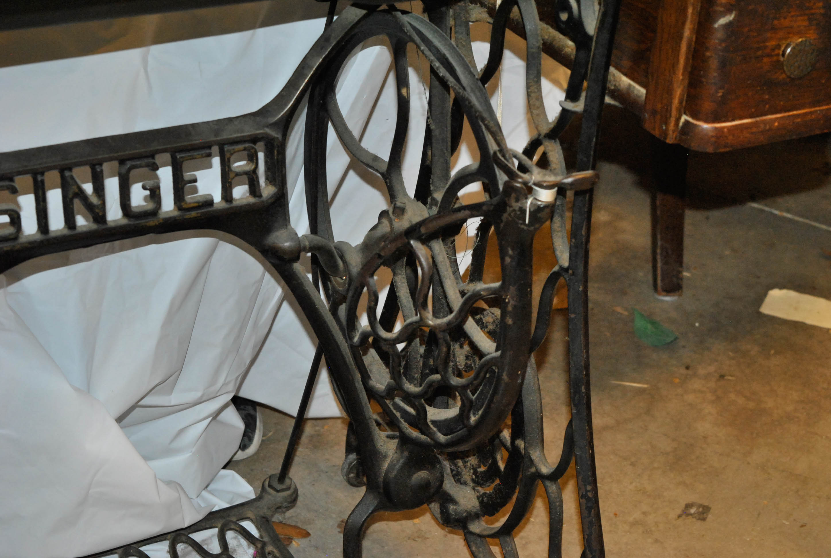 Antique Singer Treadle Sewing Machine and Cabinet