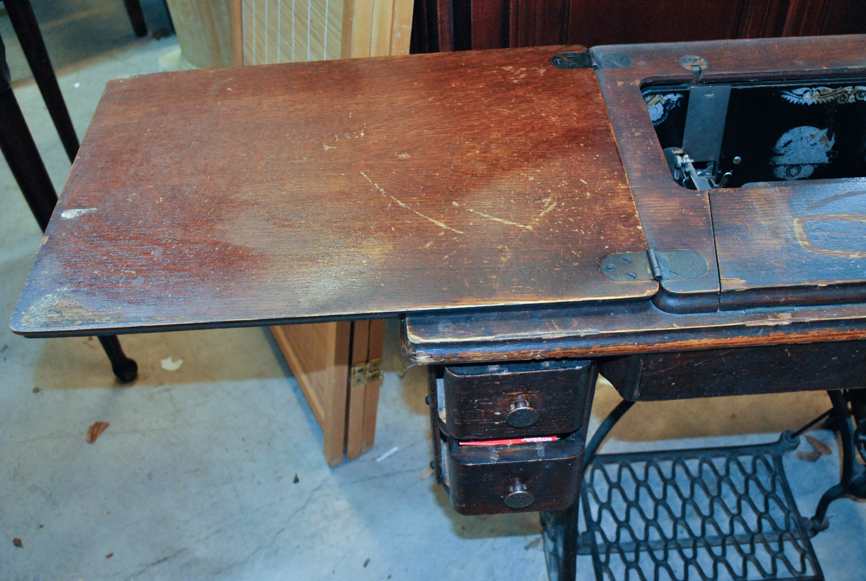 Antique Singer Treadle Sewing Machine and Cabinet