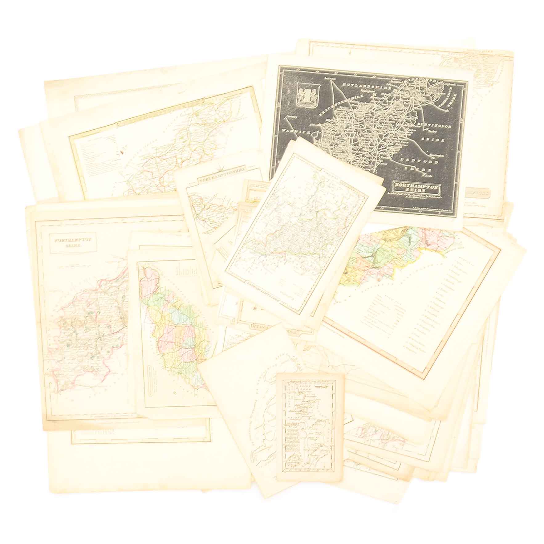 Group of Unframed Antique Maps of Northamptonshire