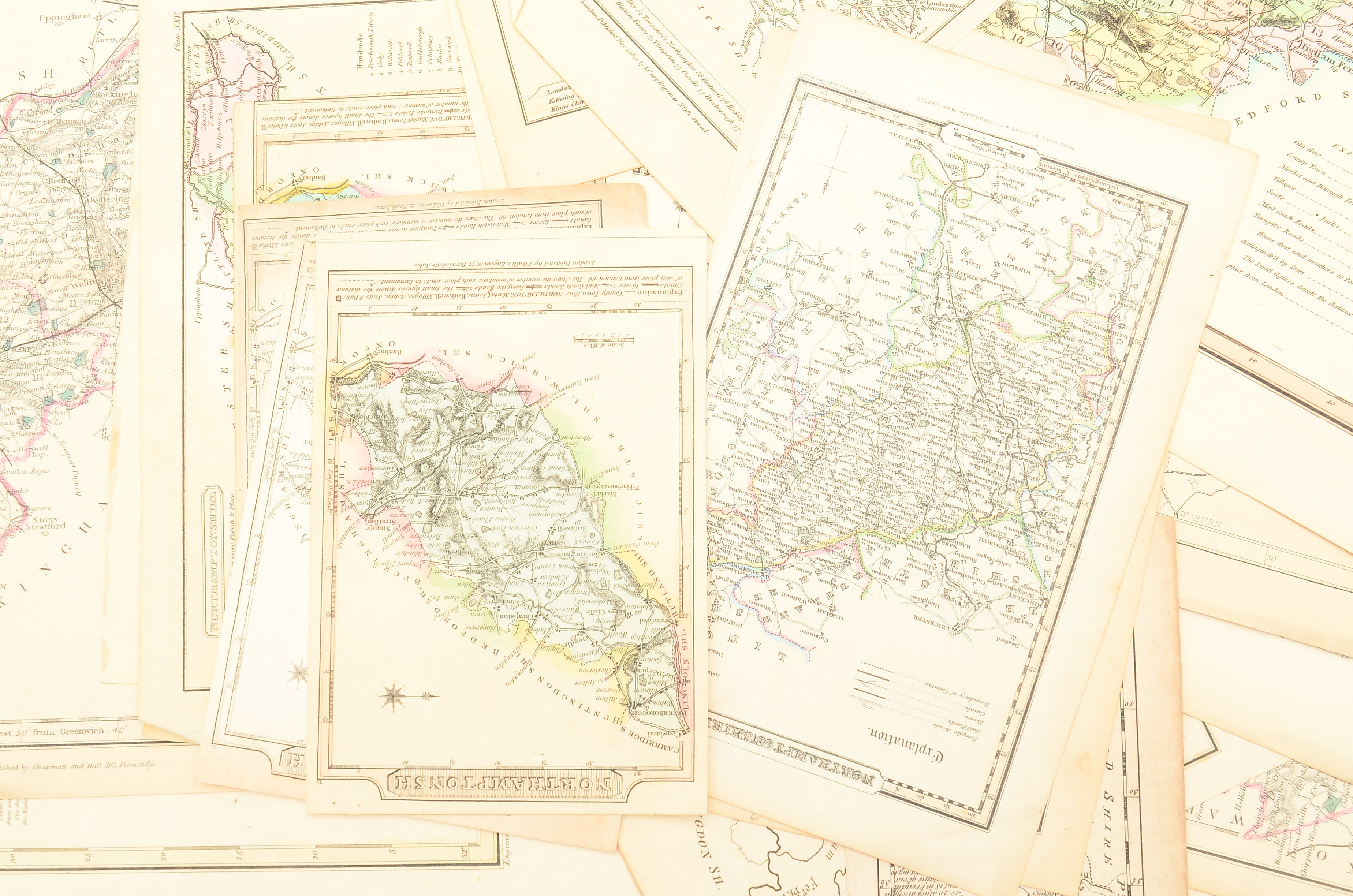 Group of Unframed Antique Maps of Northamptonshire