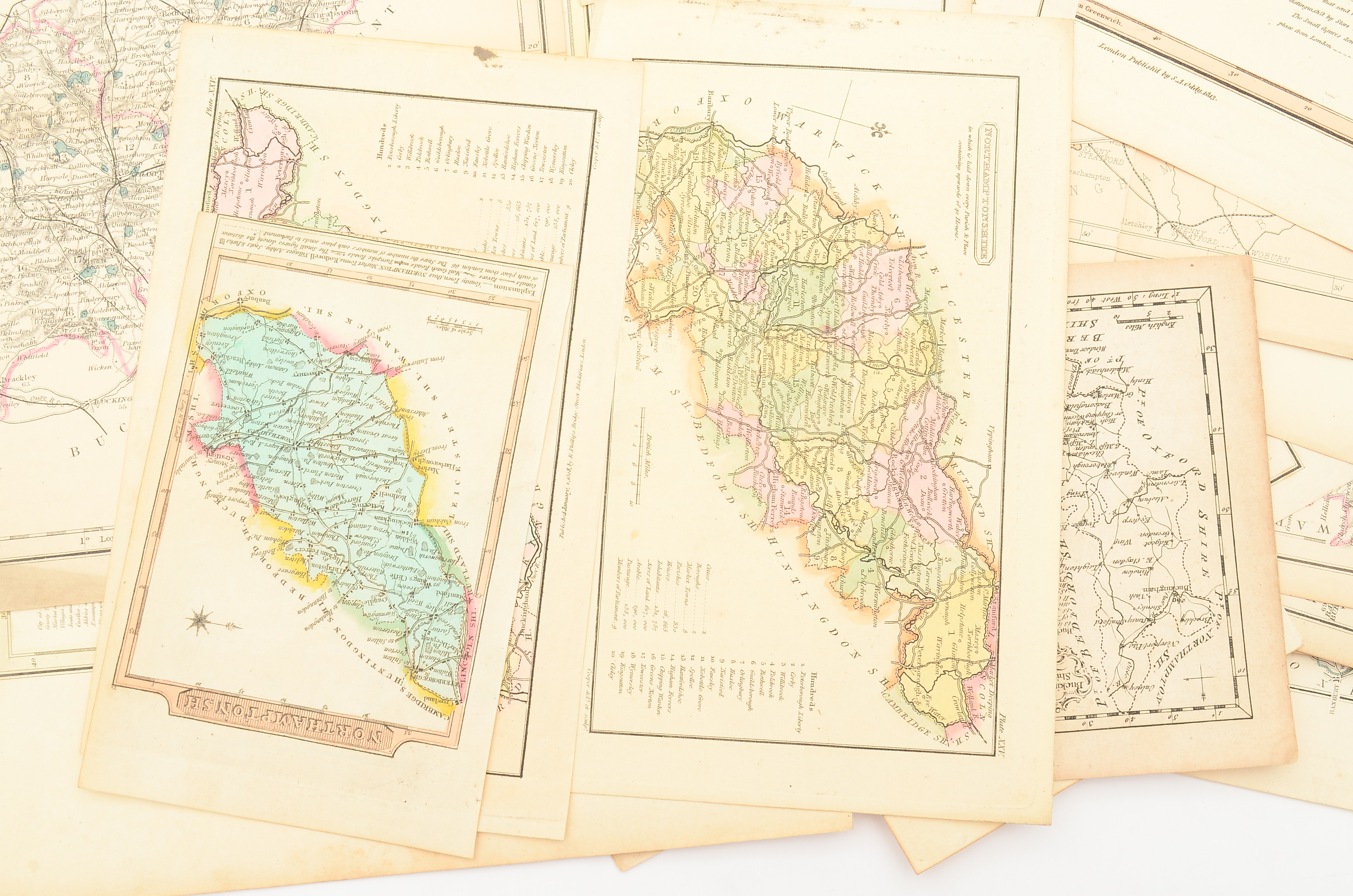 Group of Unframed Antique Maps of Northamptonshire