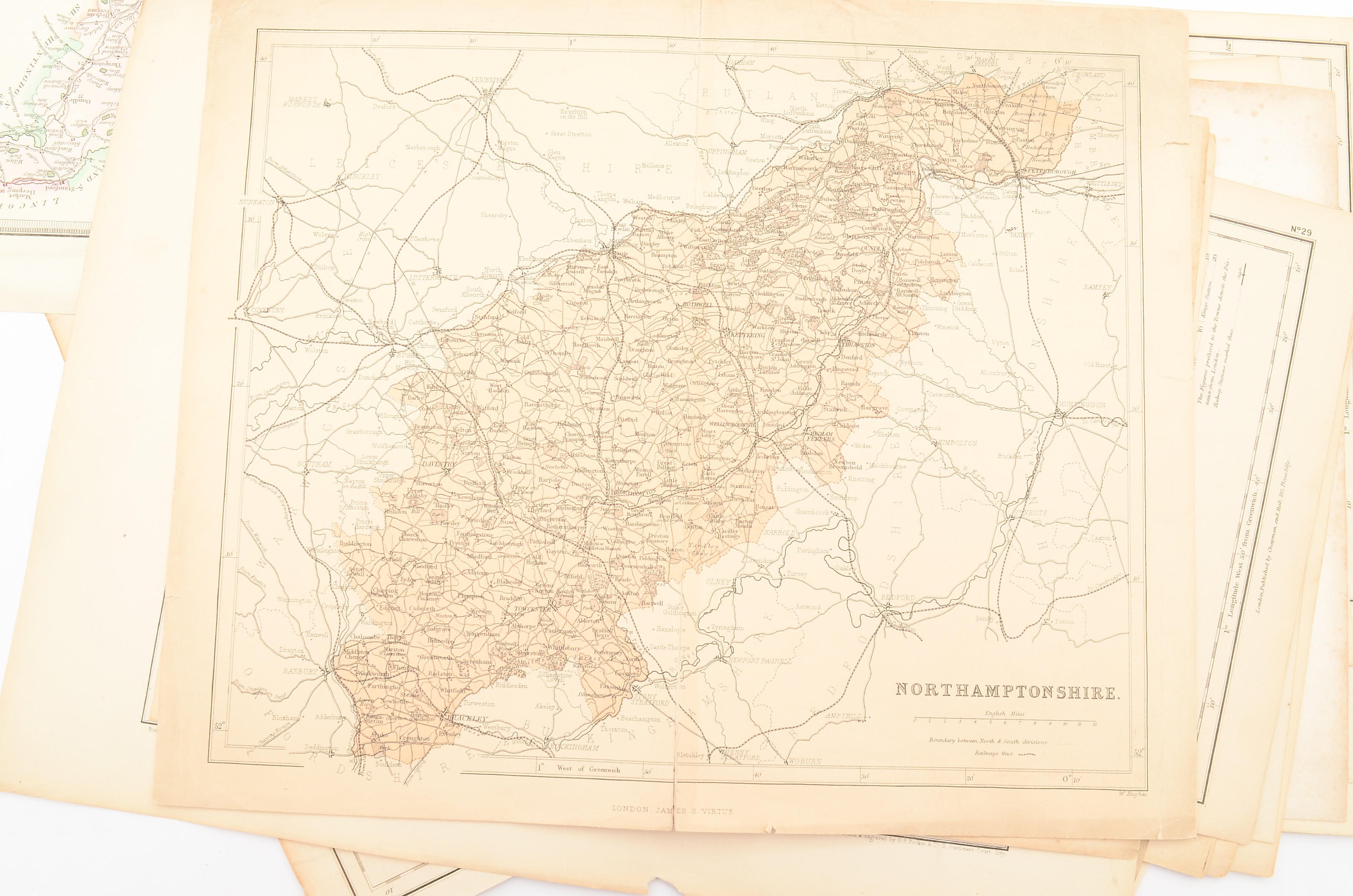 Group of Unframed Antique Maps of Northamptonshire