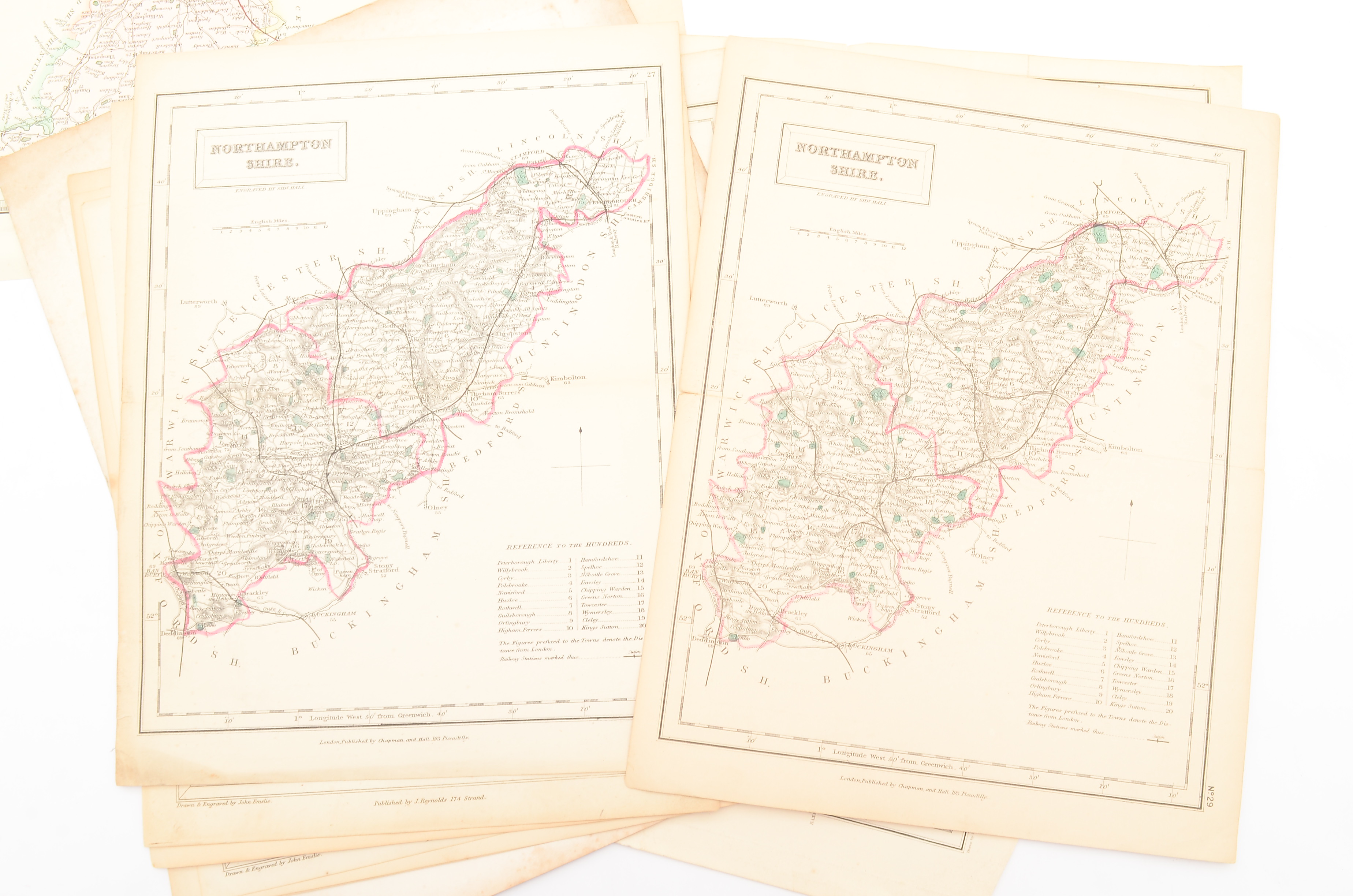 Group of Unframed Antique Maps of Northamptonshire
