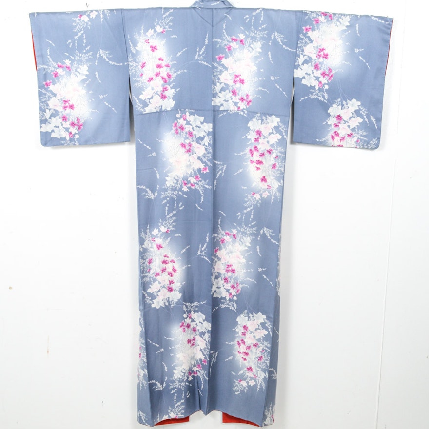 Japanese Hand-Sewn Silk Kimono