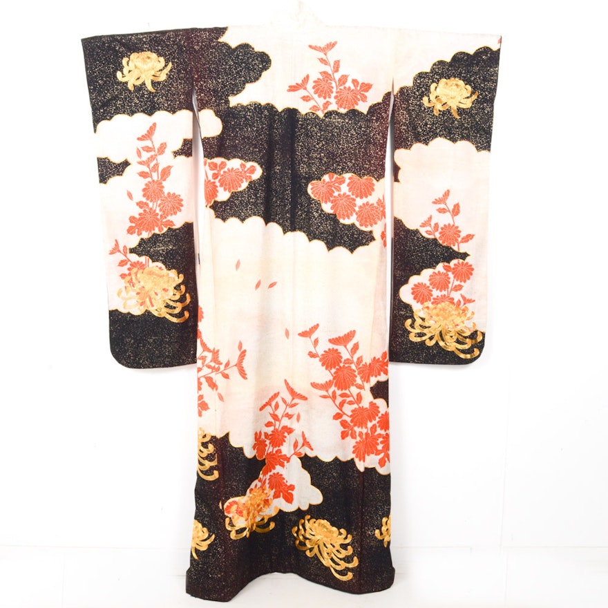 Japanese Furisode Silk Kimono