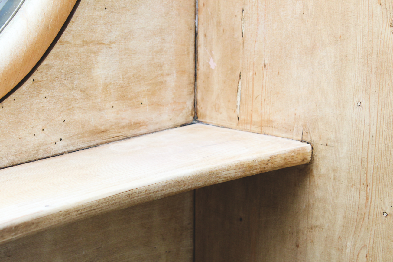 Farmhouse Style Vanity Mirror with Wood Shelf and Drawers