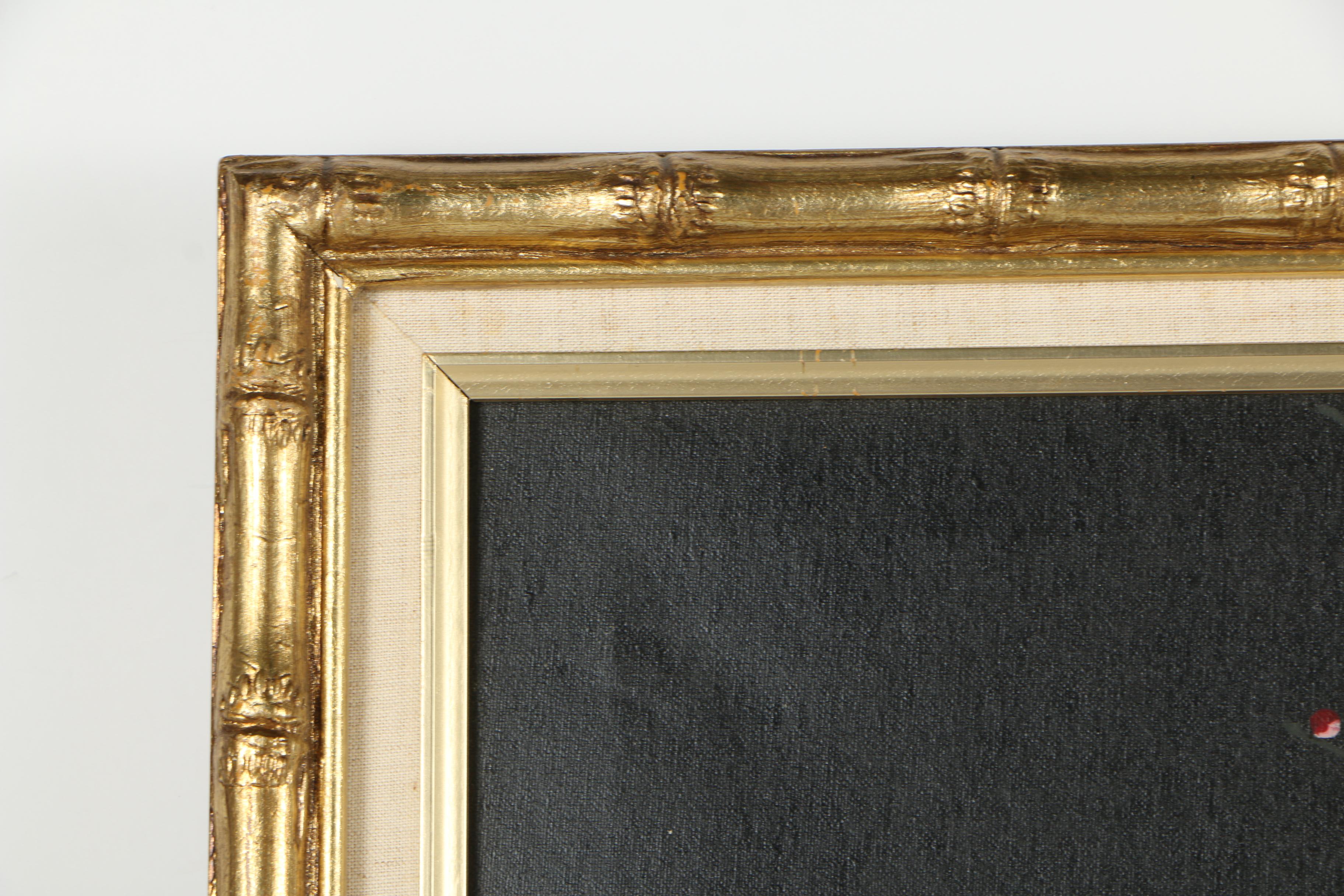 Chinese Acrylic Painting of Garden Scene