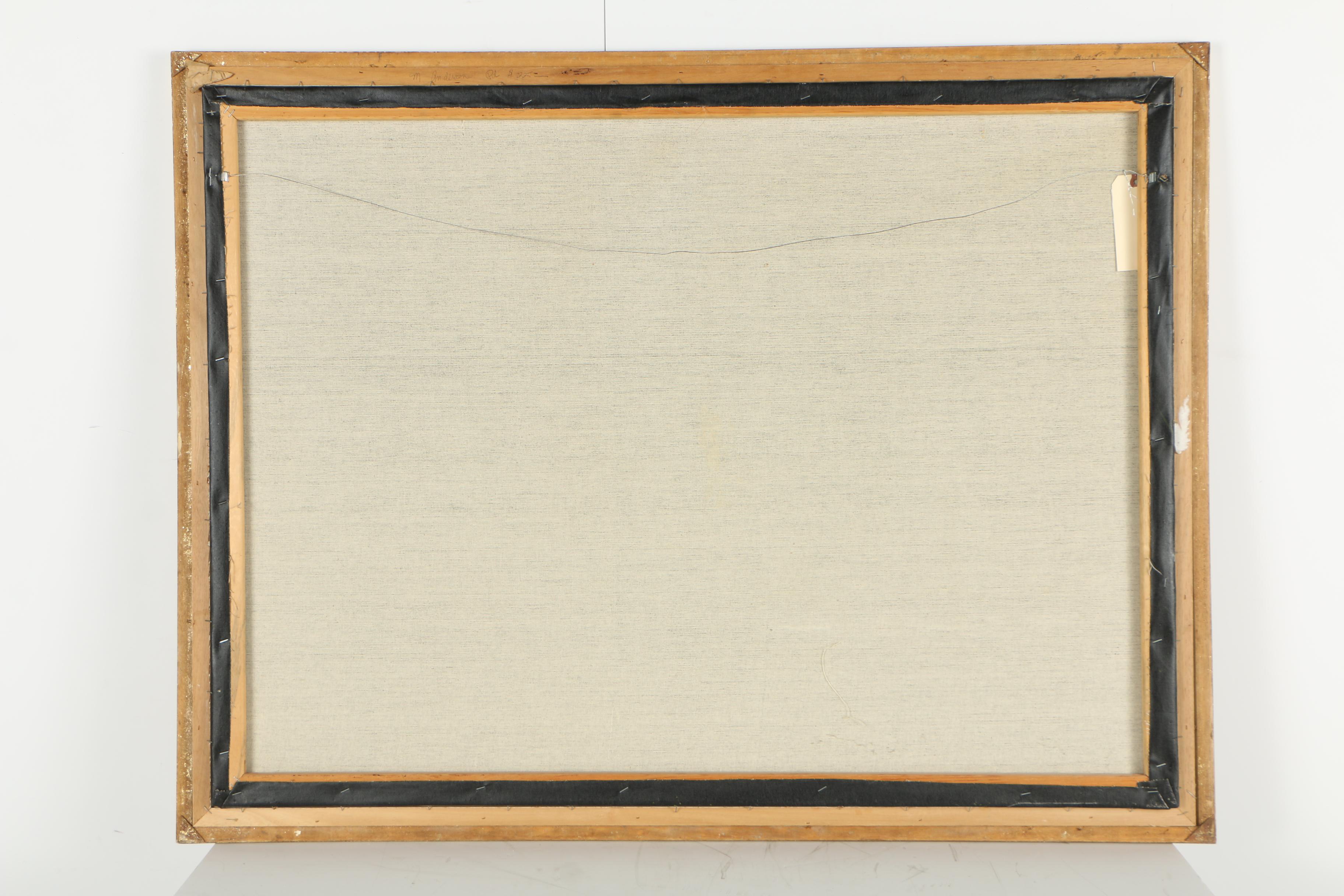 Chinese Acrylic Painting of Garden Scene