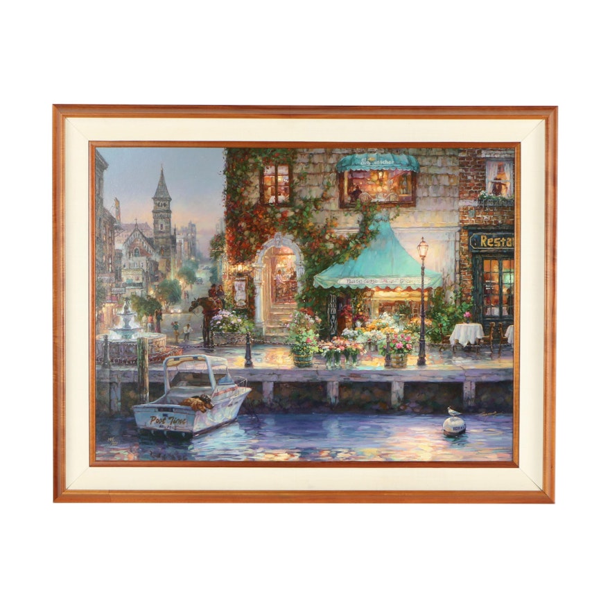 Cao Yong Limited Edition Embellished Offset Lithograph "Waiting For Captain"