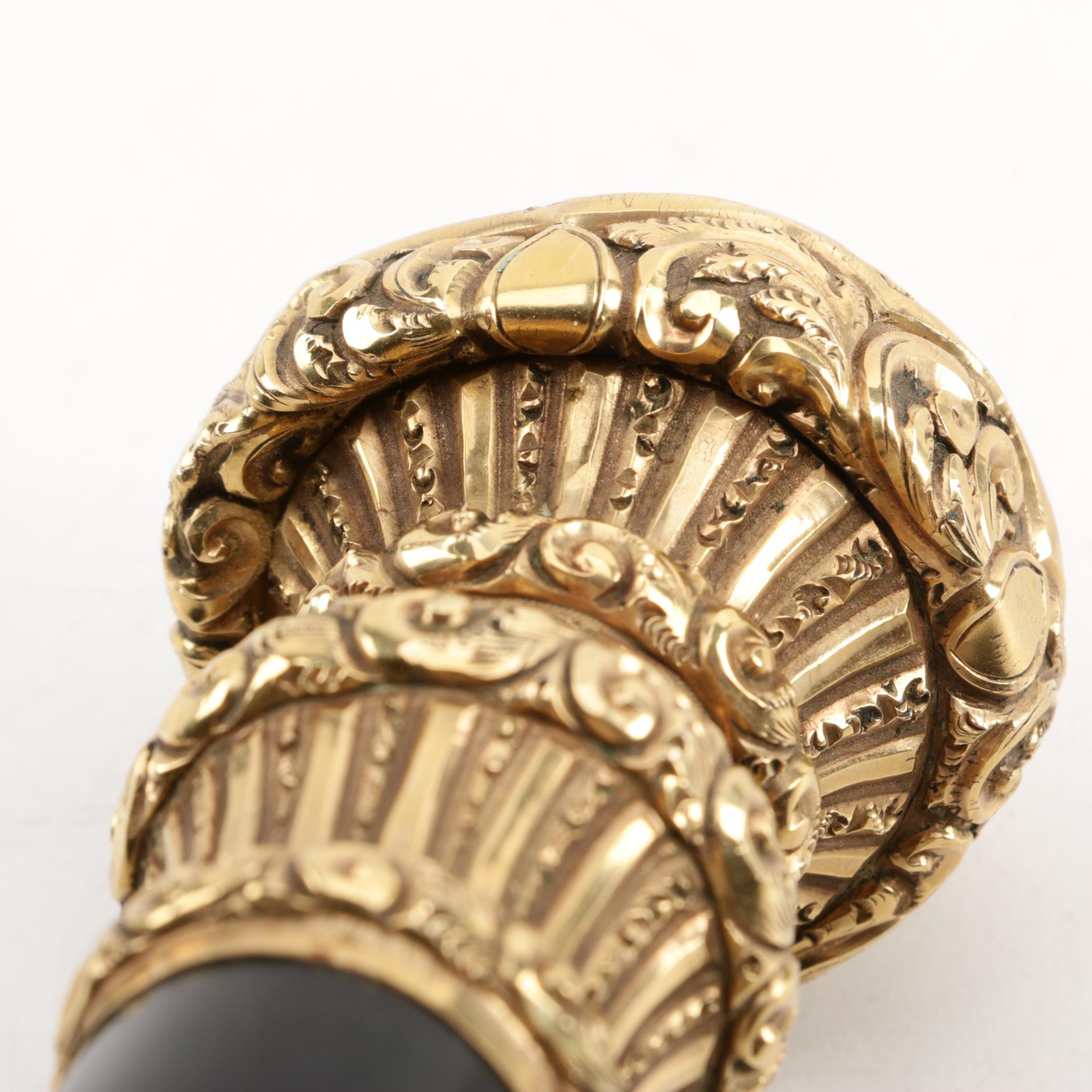 1840 Etched Brass-Tipped Cane