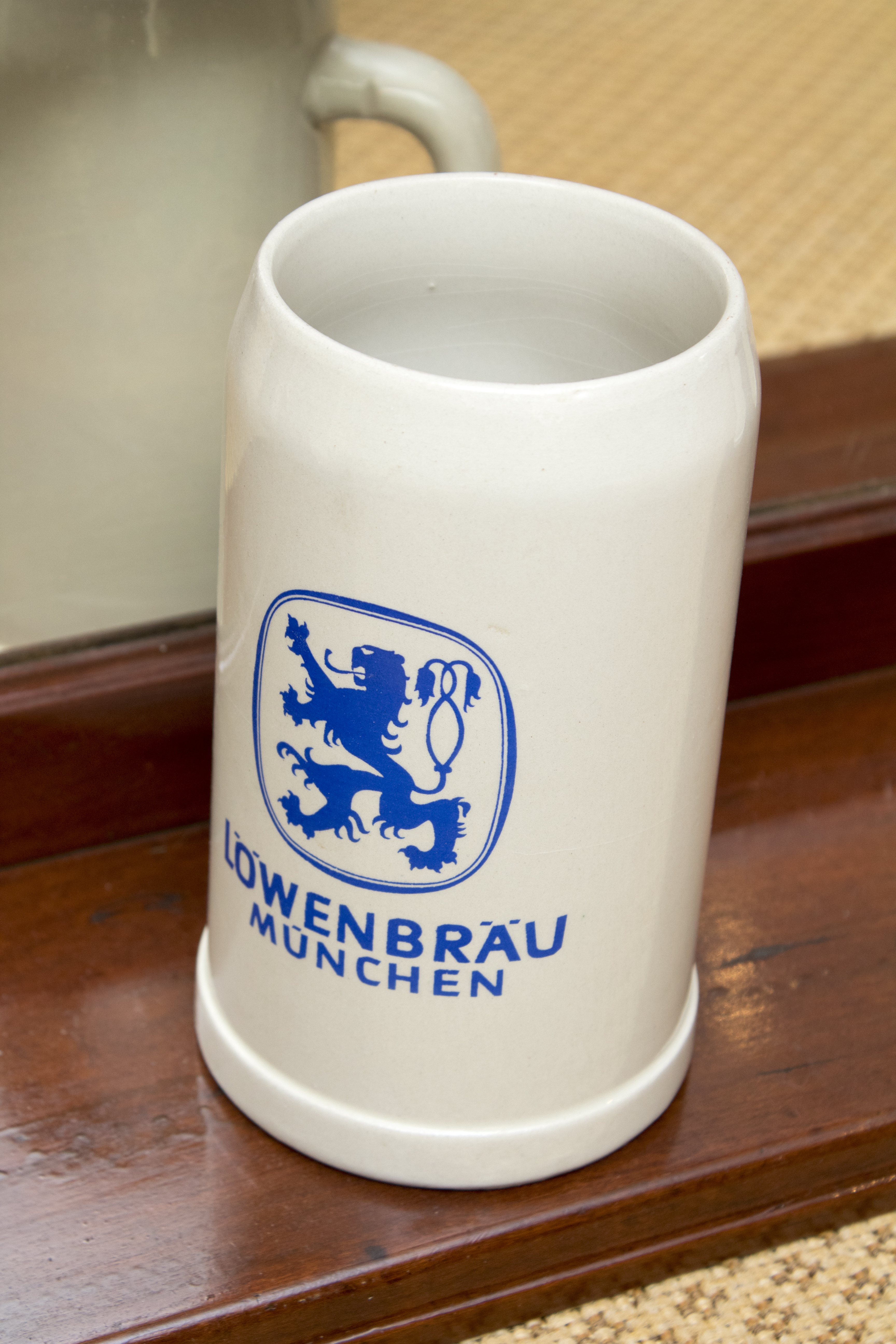 German Beer Steins Featuring Gerz and a Vintage Ledge Mirror