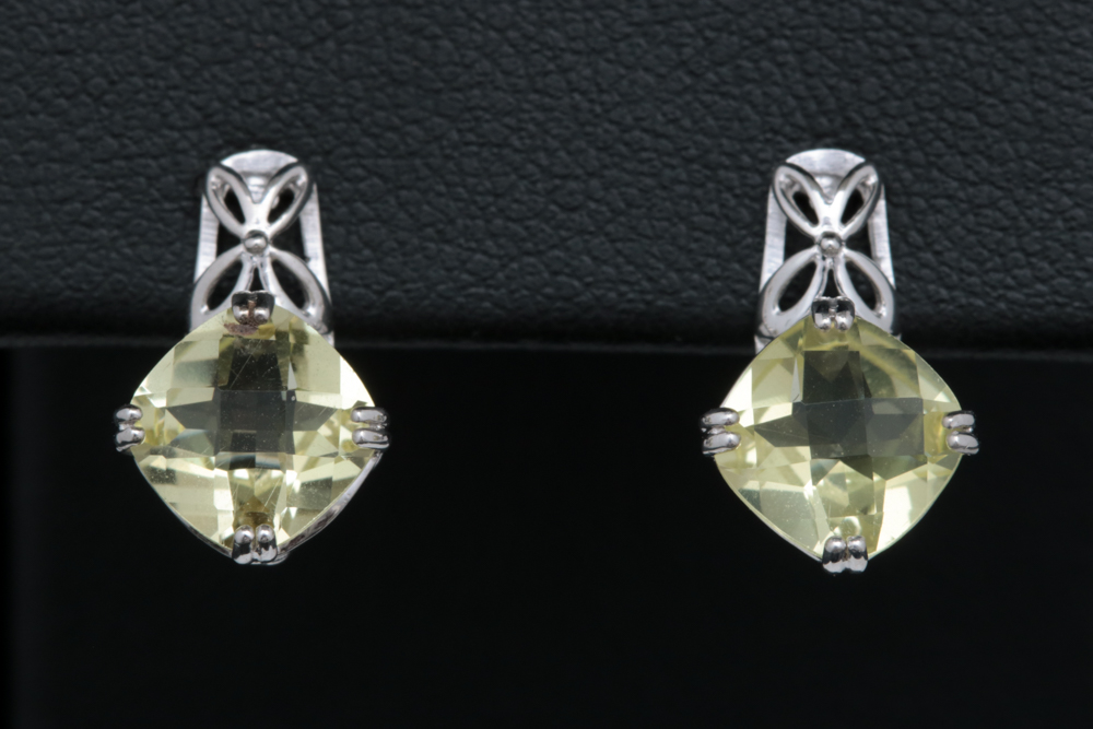 Sterling Silver and Lemon Quartz Earrings