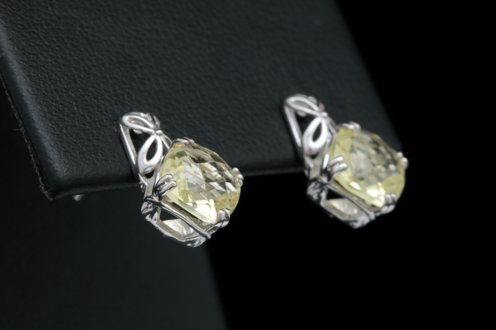 Sterling Silver and Lemon Quartz Earrings