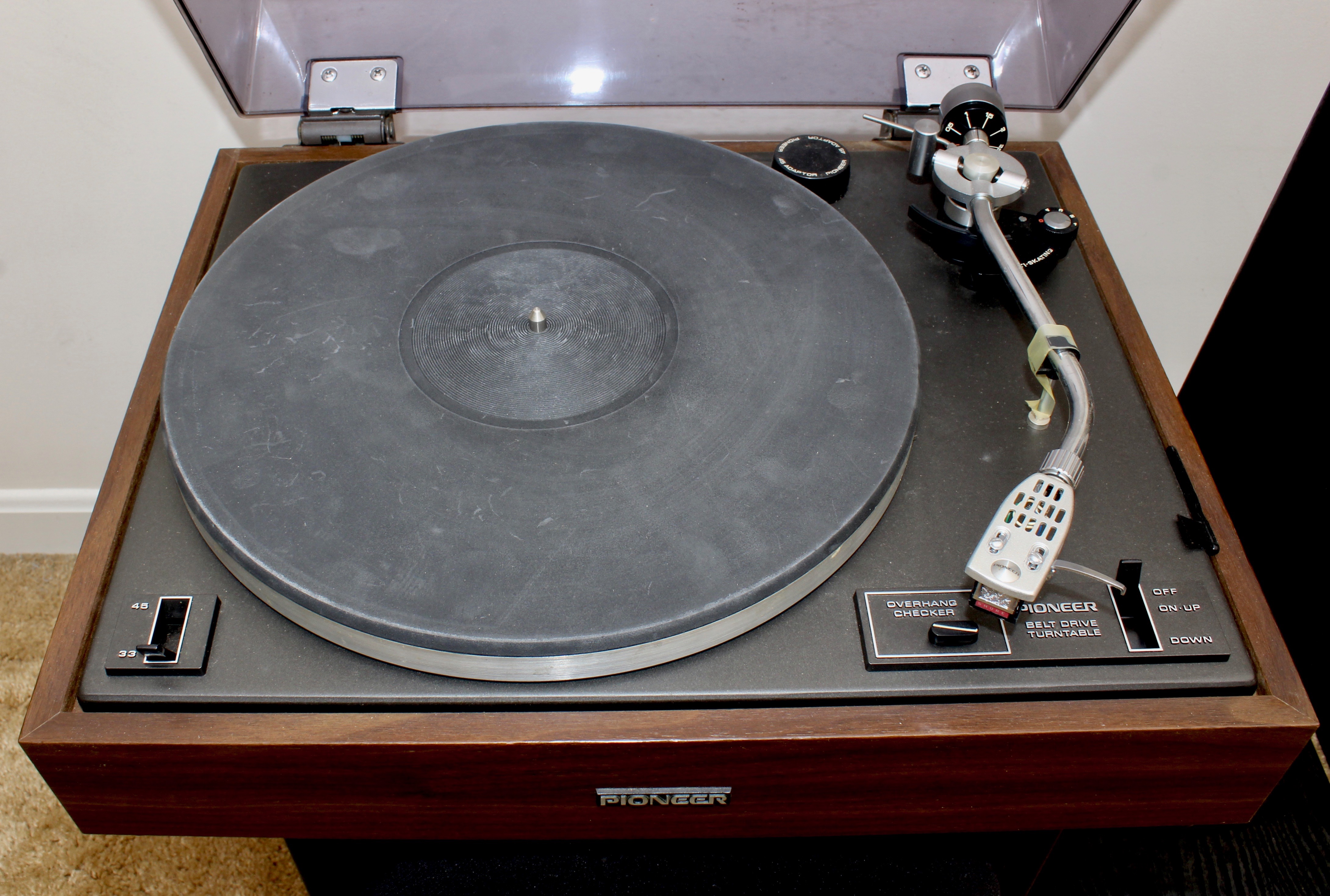 Pioneer Type 3 Turntable, Subwoofer, and Speaker Stands