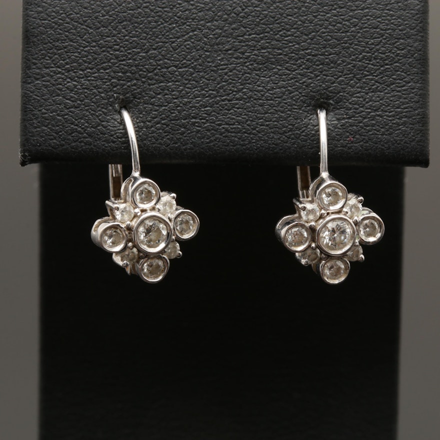 14K White Gold Diamond Earrings