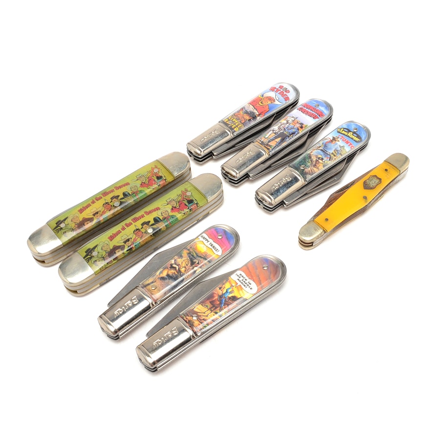 Assorted Western Themed Character Pocket Knives