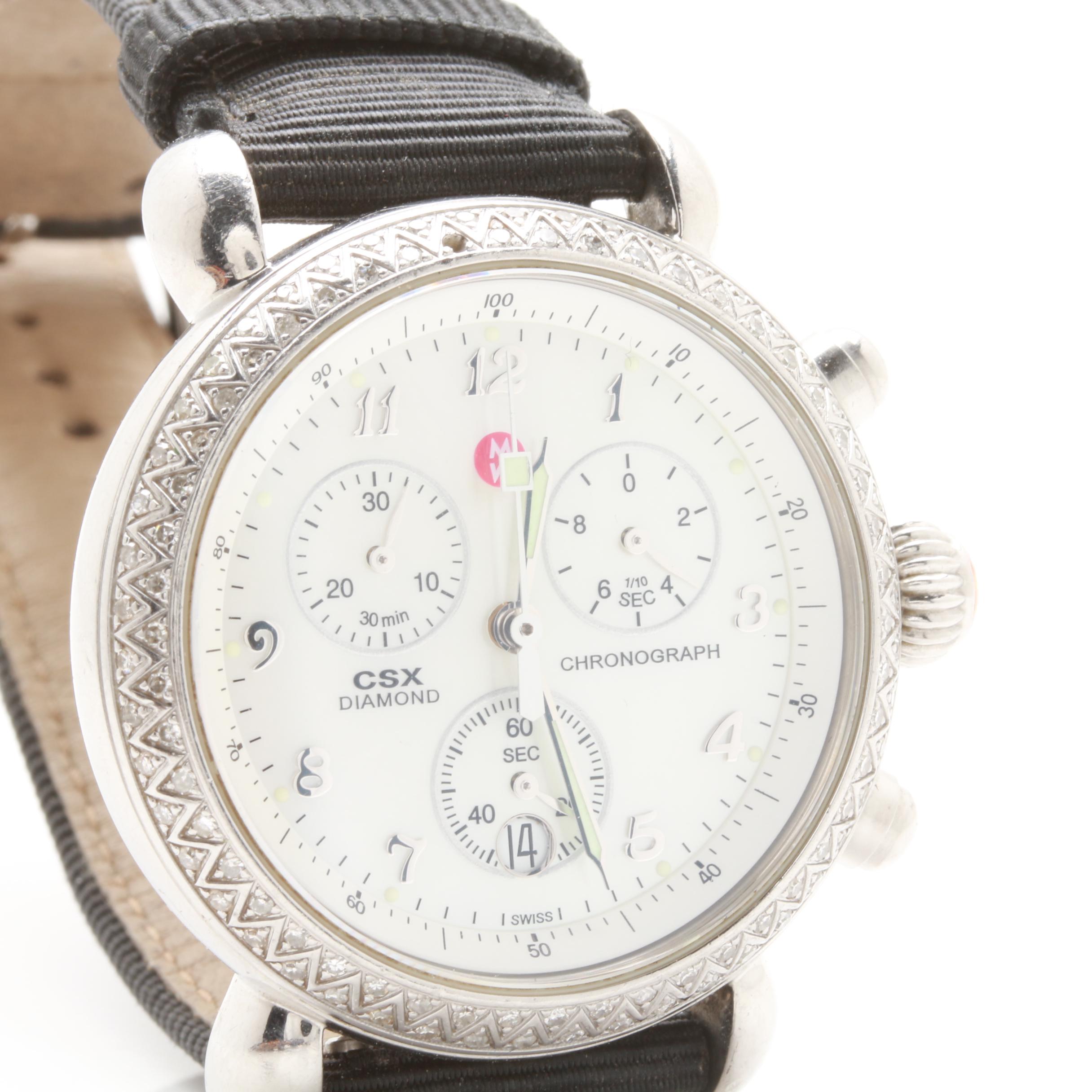 Michele CSX Stainless Steel Diamond Chronograph Watch With Assorted Straps