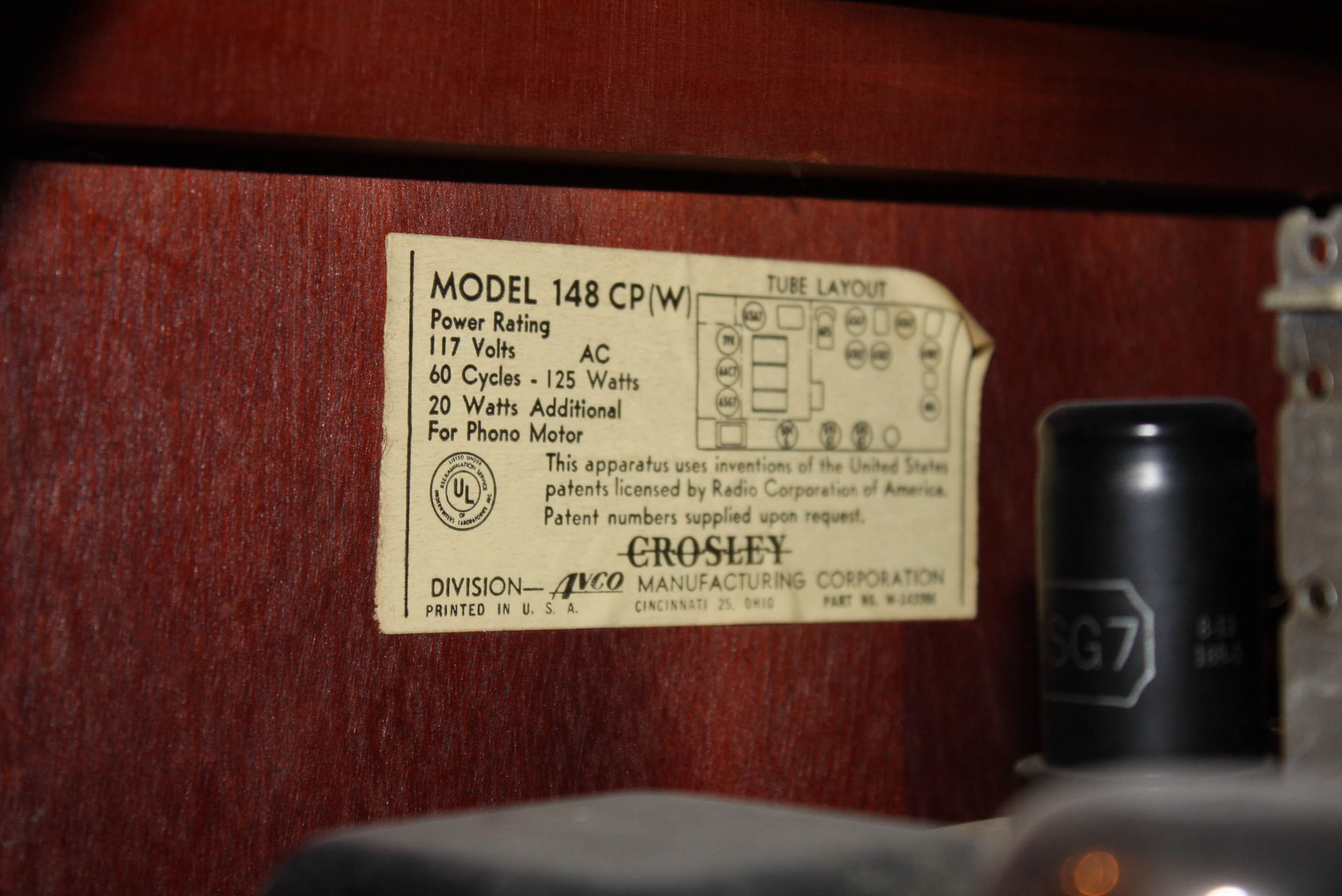 1948 Crosley Record and Radio Cabinet