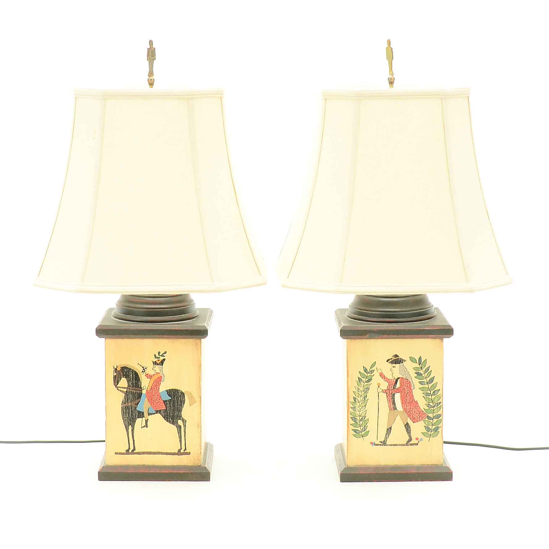 Pair of Lt. Moses Willard Folk Art Lamps
