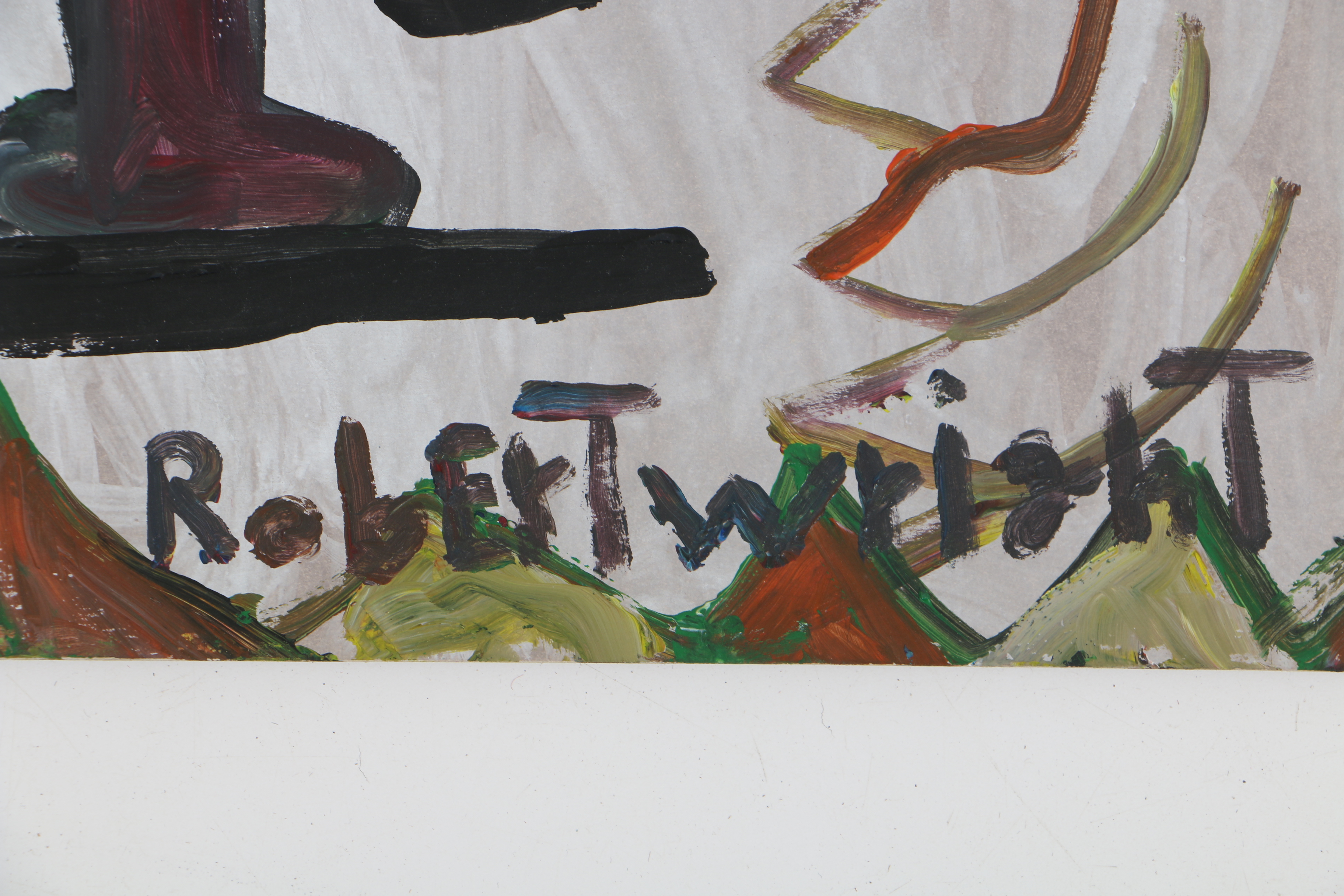 Robert Wright Acrylic Painting on Paper of Wild Beast