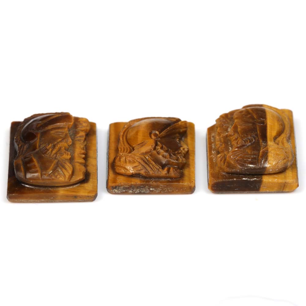 Loose 23.855 CTW Tiger Eye Cameos