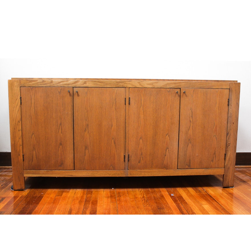 Vintage Oak Veneer Sideboard