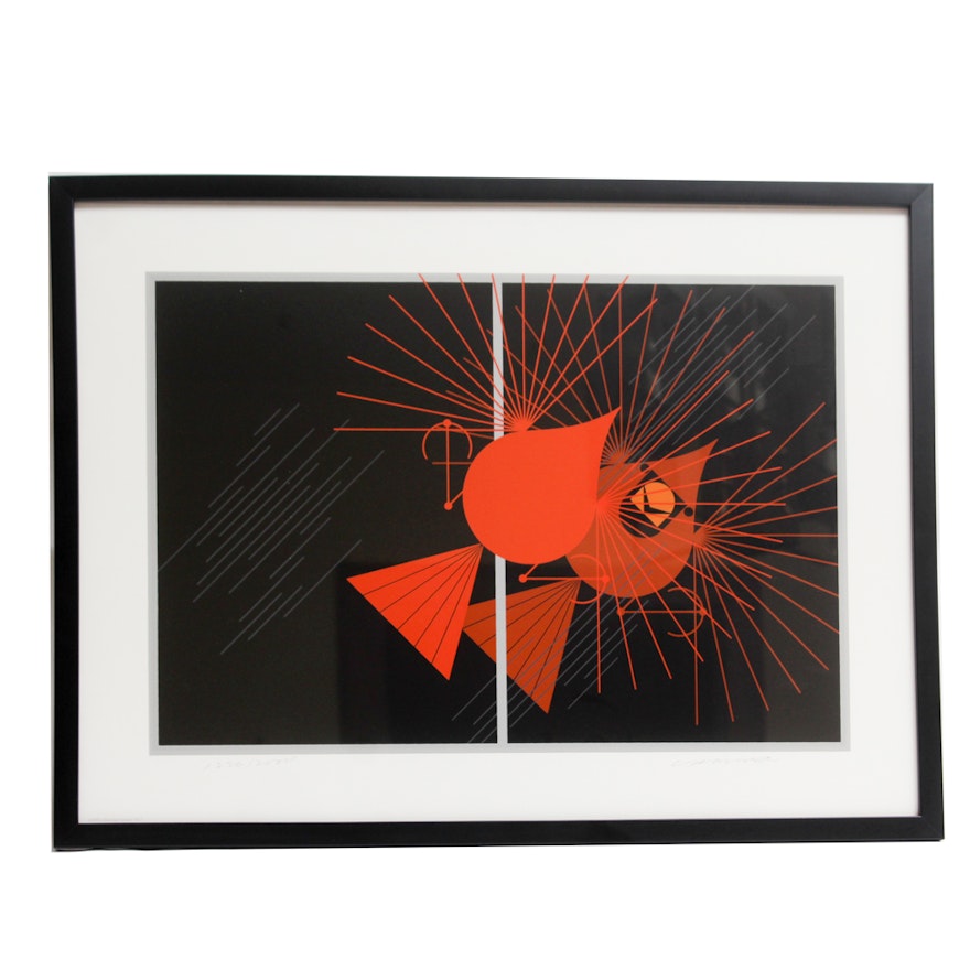 Charley Harper Limited Edition Signed Serigraph "Seeing Red"
