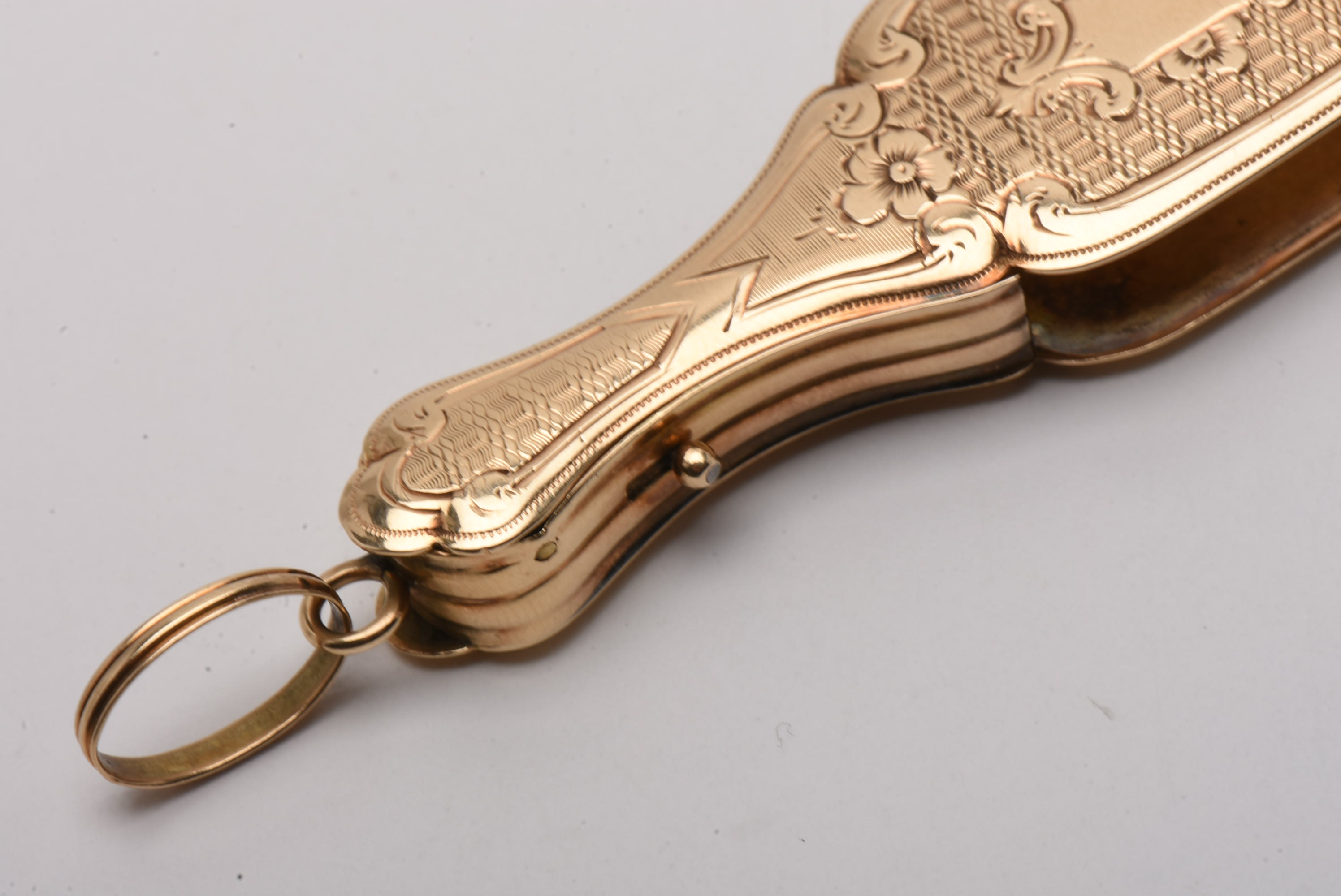 Victorian 14K Yellow Gold Engraved Lorgnette
