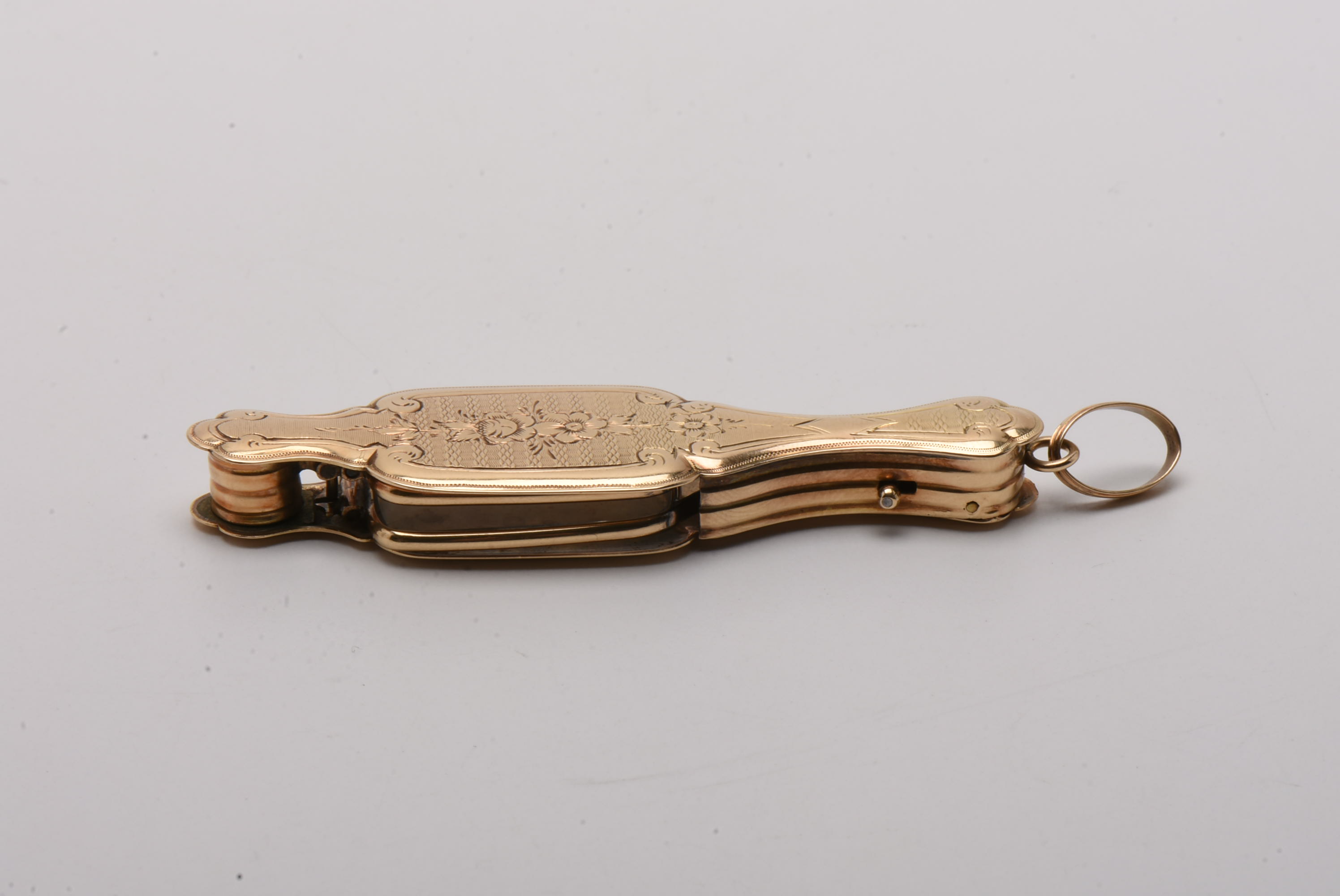 Victorian 14K Yellow Gold Engraved Lorgnette