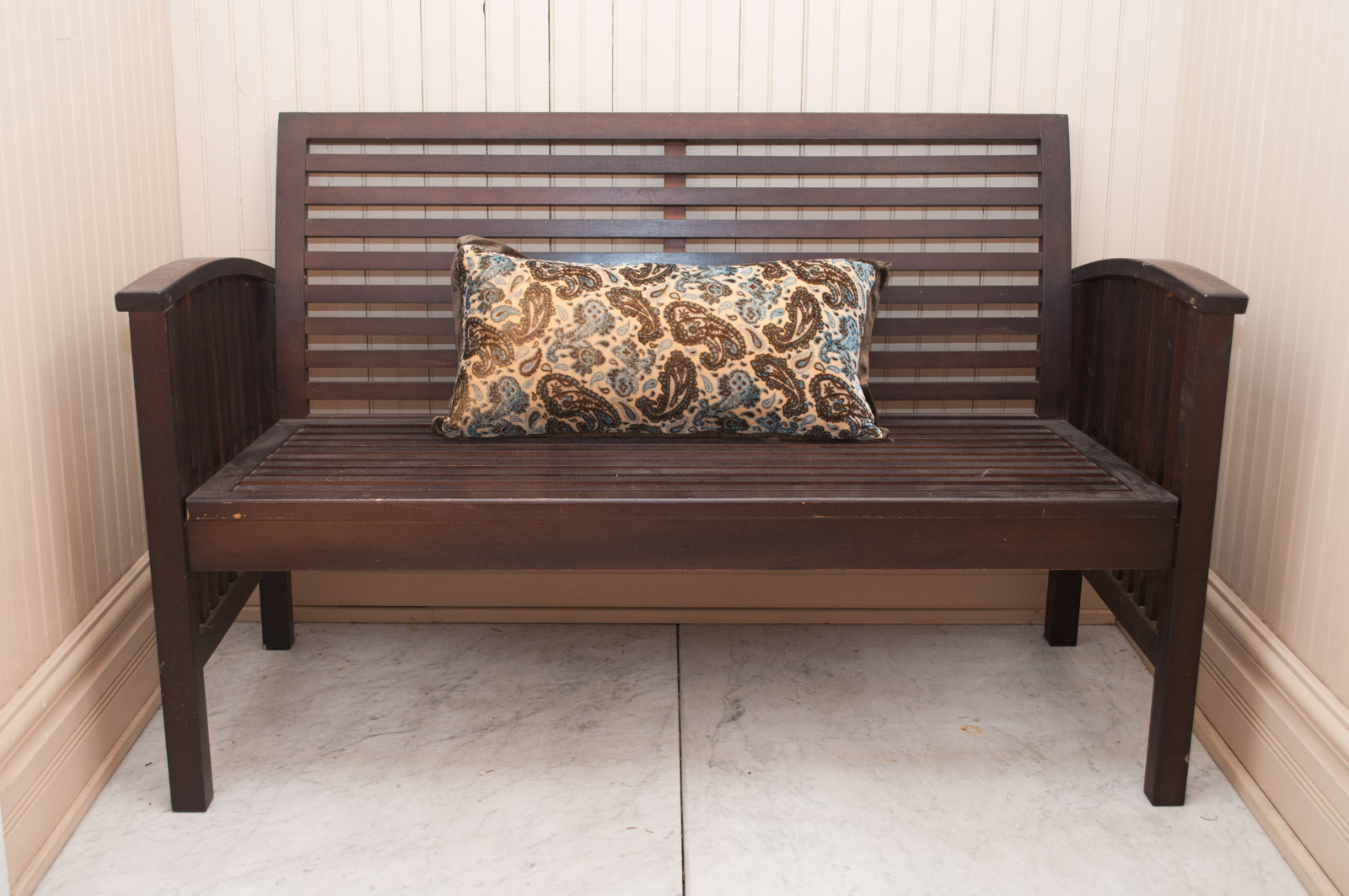 Slatted Wooden Bench