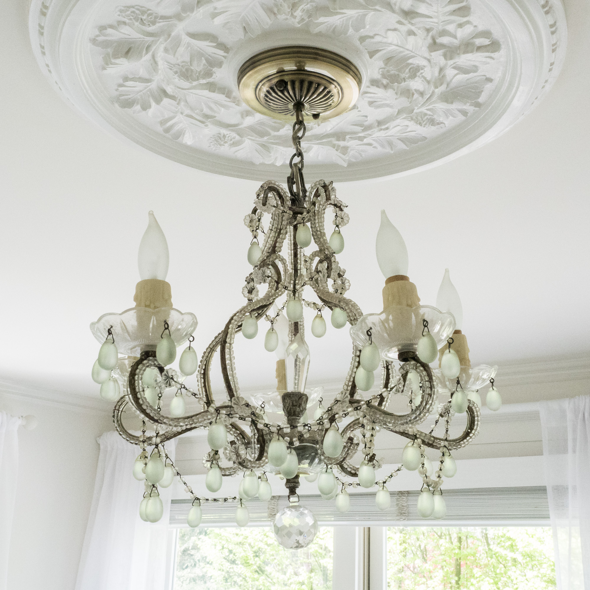 Vintage Venetian Style Glass Beaded Chandelier