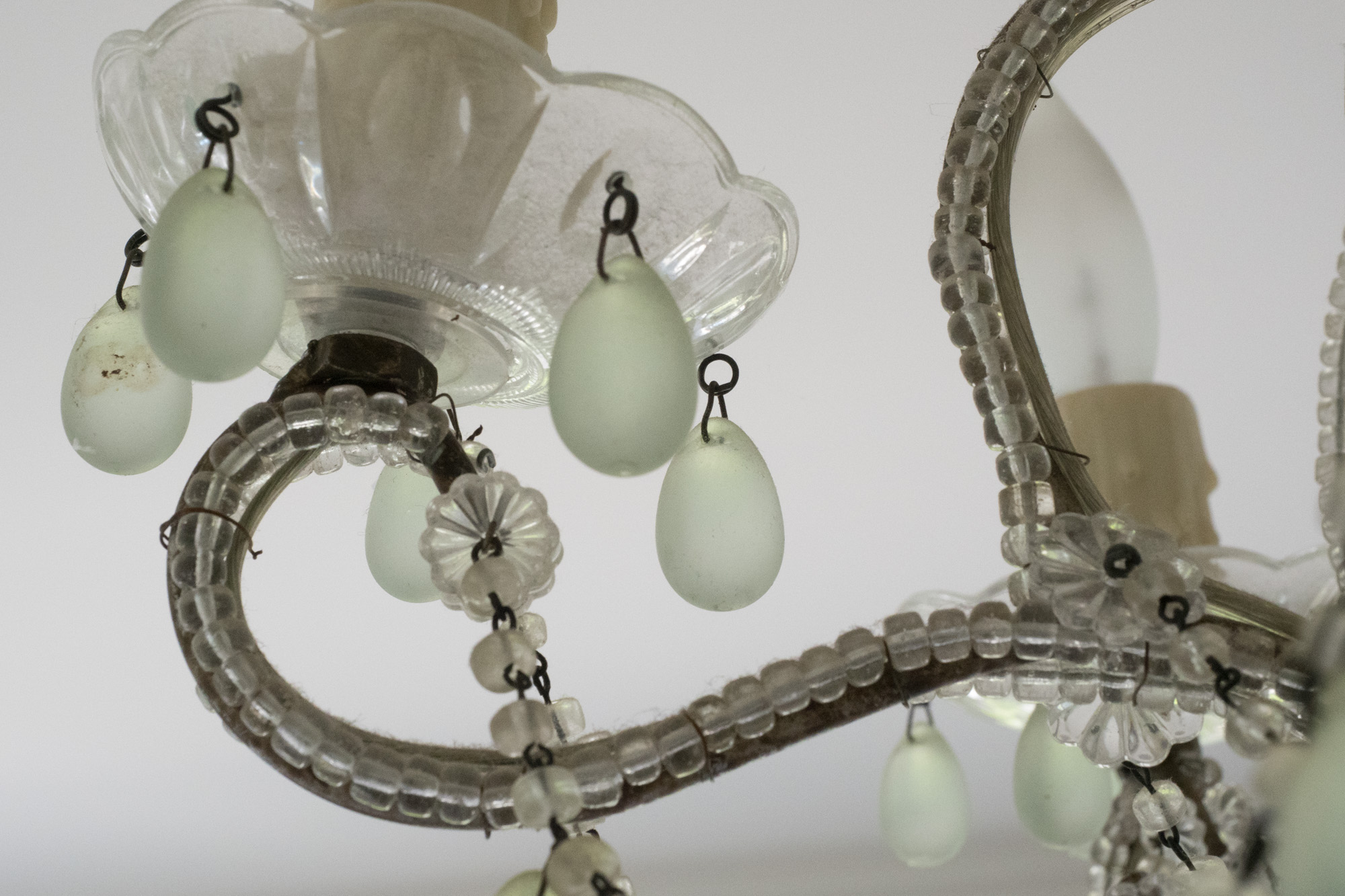 Vintage Venetian Style Glass Beaded Chandelier