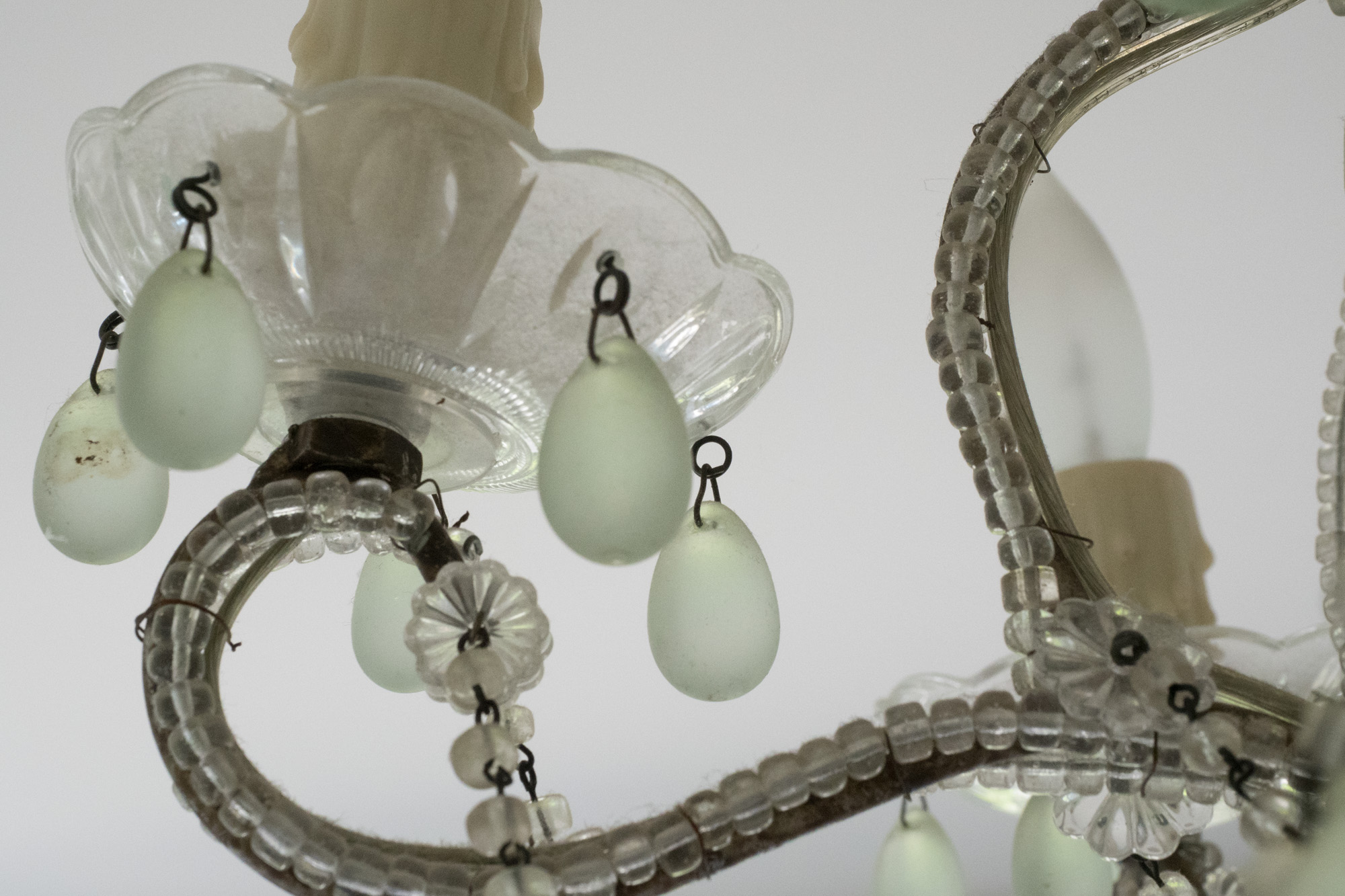 Vintage Venetian Style Glass Beaded Chandelier