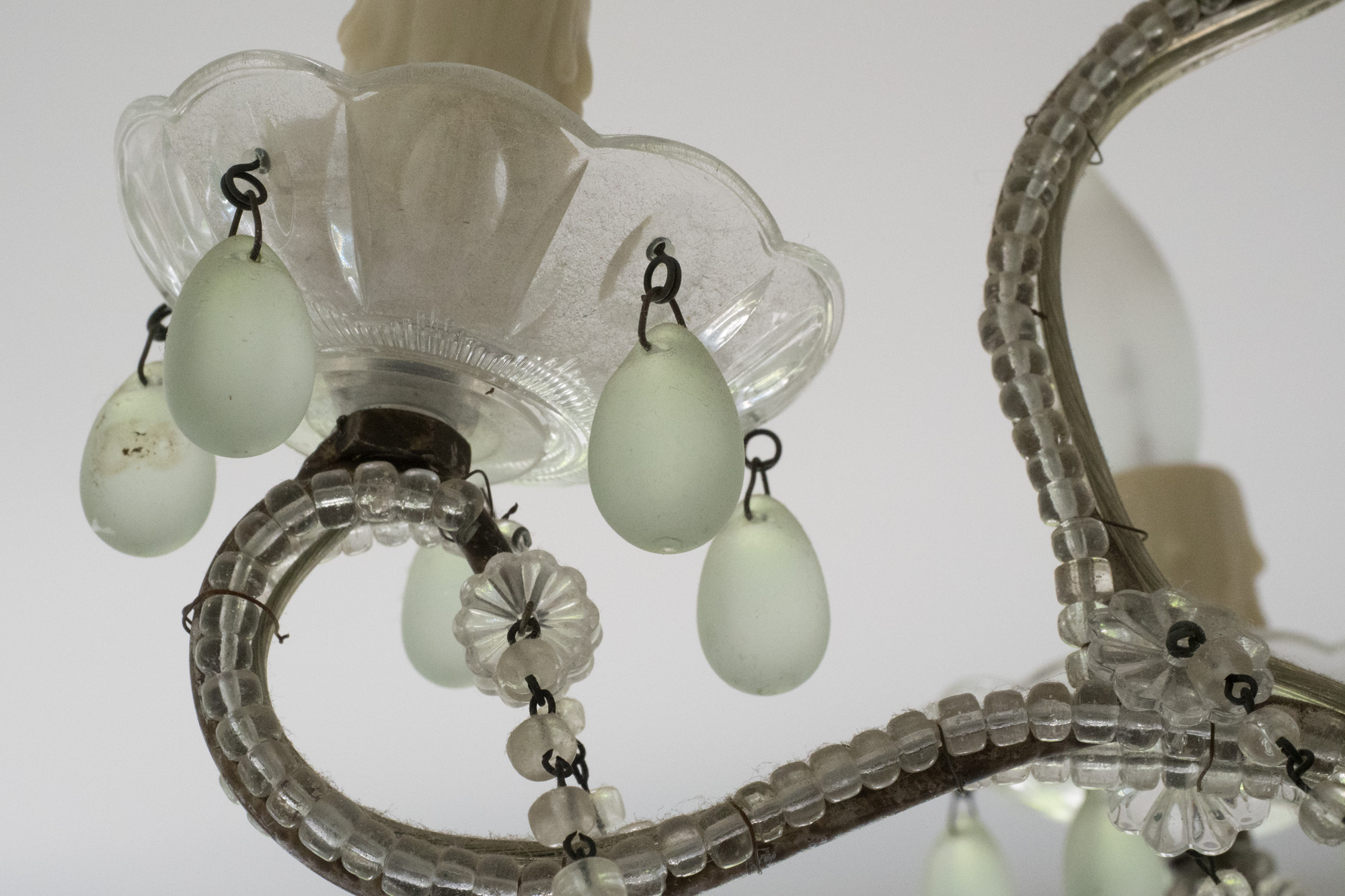 Vintage Venetian Style Glass Beaded Chandelier