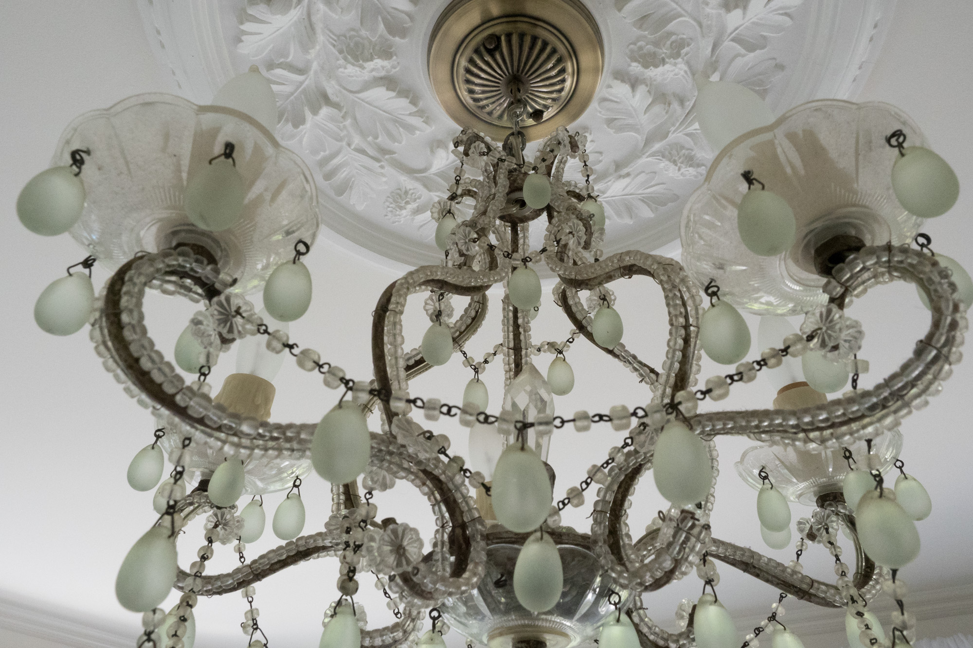 Vintage Venetian Style Glass Beaded Chandelier