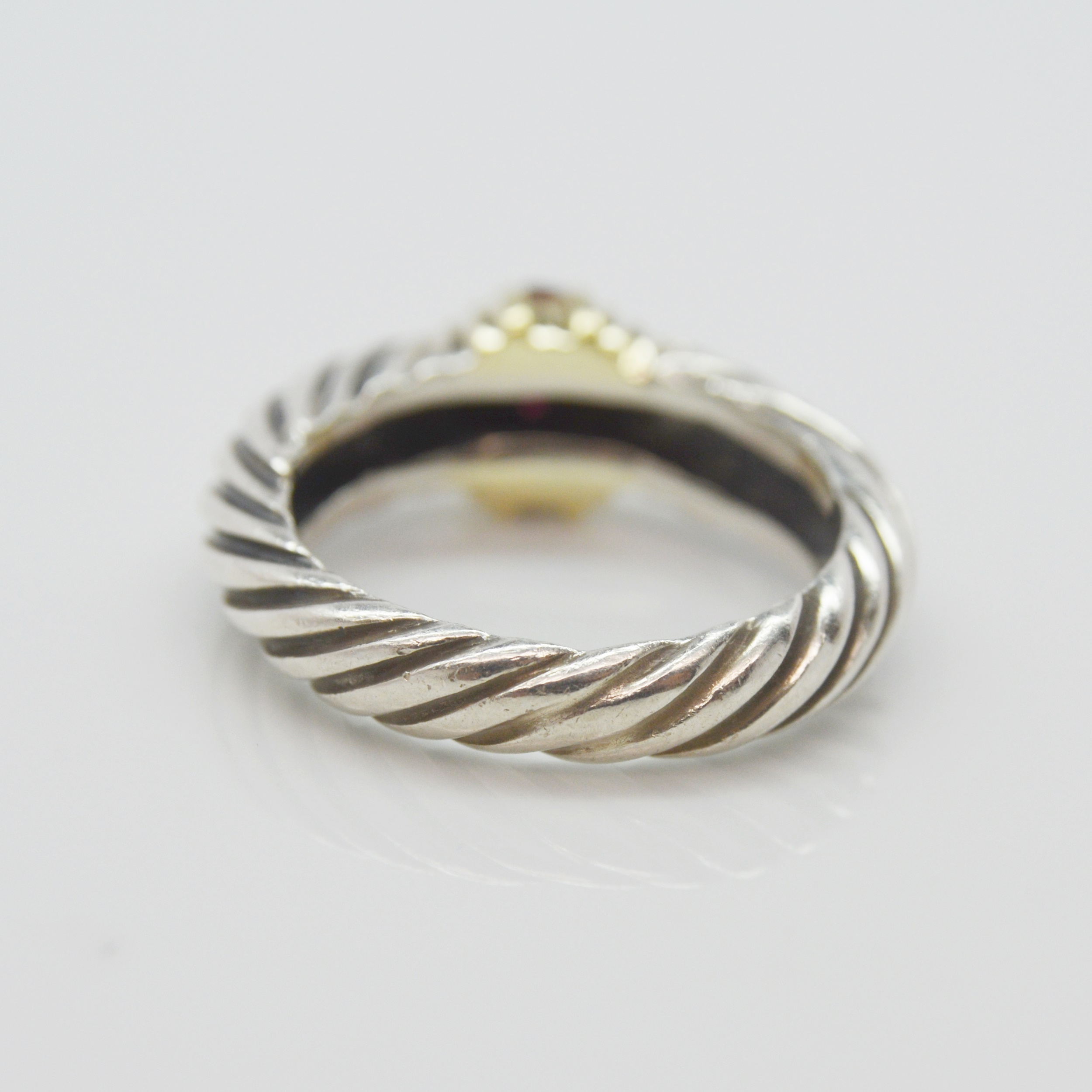 David Yurman Sterling Silver and 14K Yellow Gold Ruby Ring