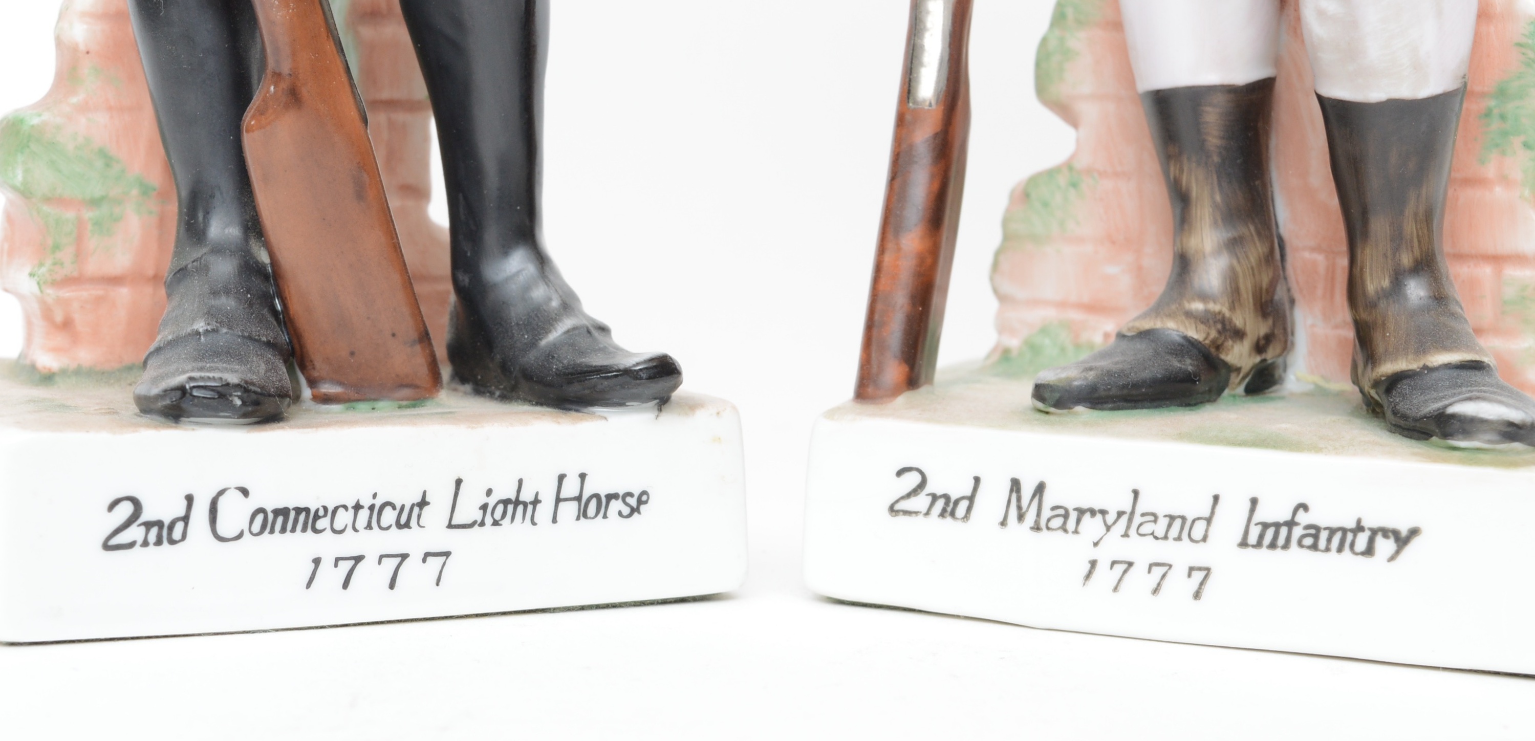 Pair of Vintage Porcelain Revolutionary  War Figurines