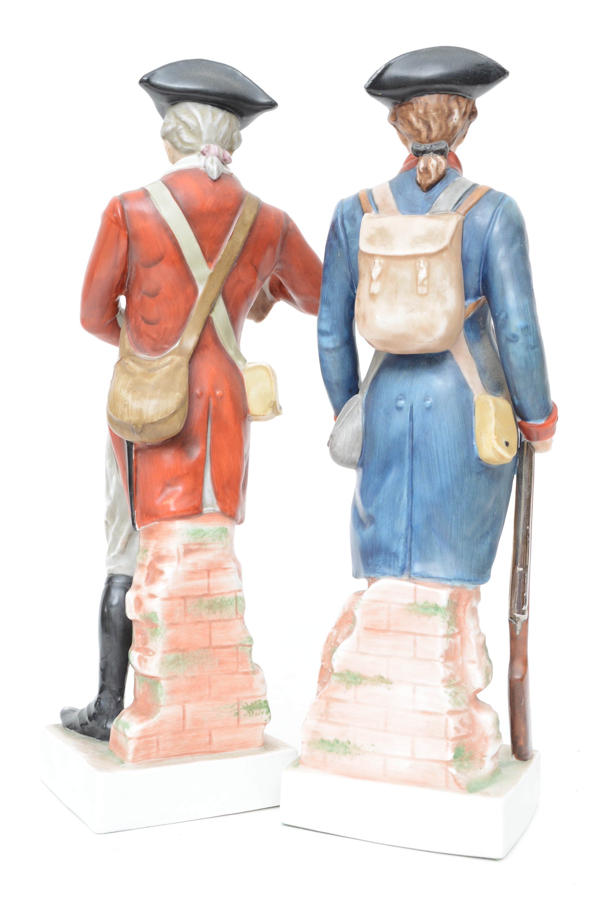 Pair of Vintage Porcelain Revolutionary  War Figurines