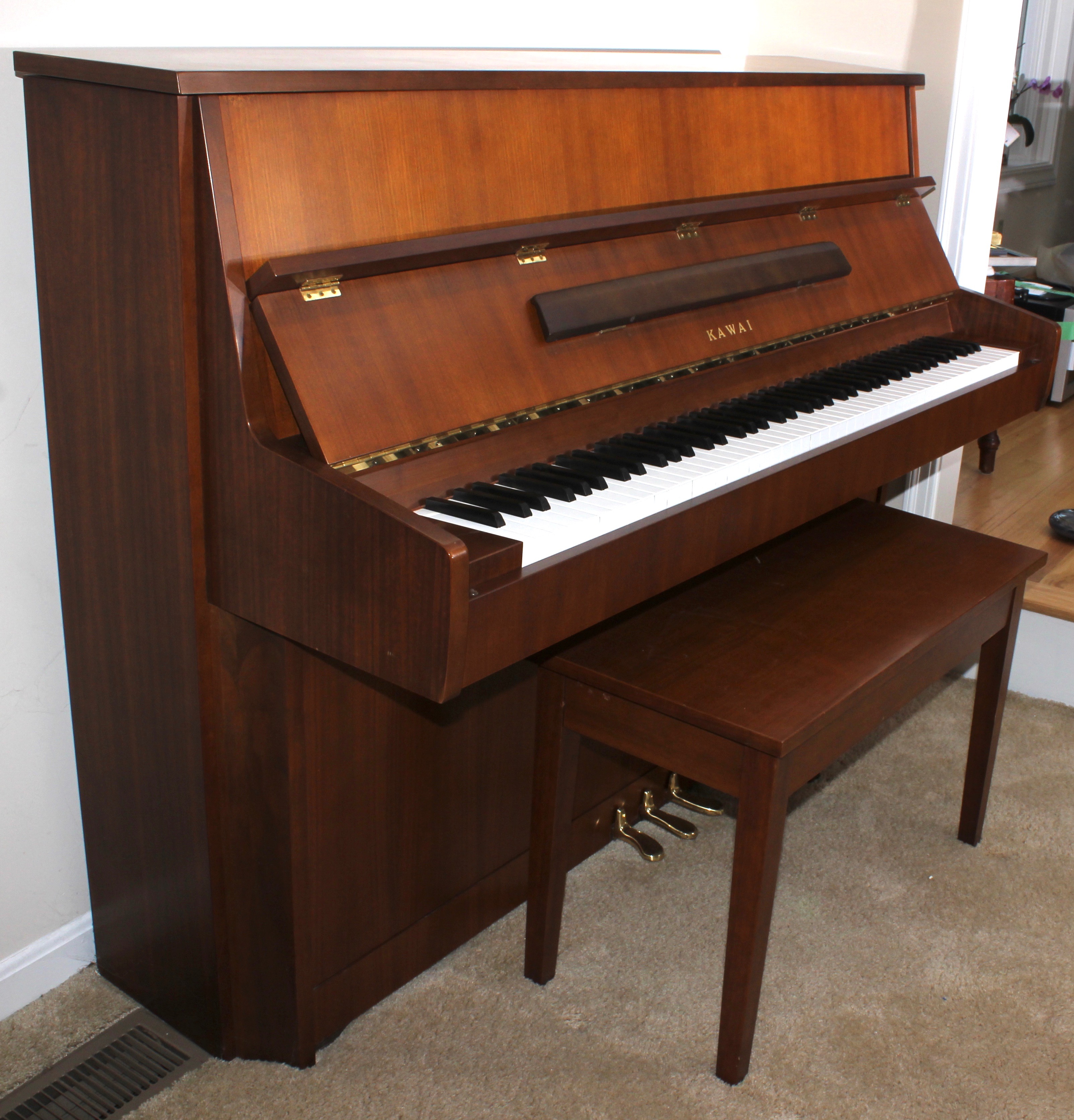 Kawai Wooden Piano and Bench
