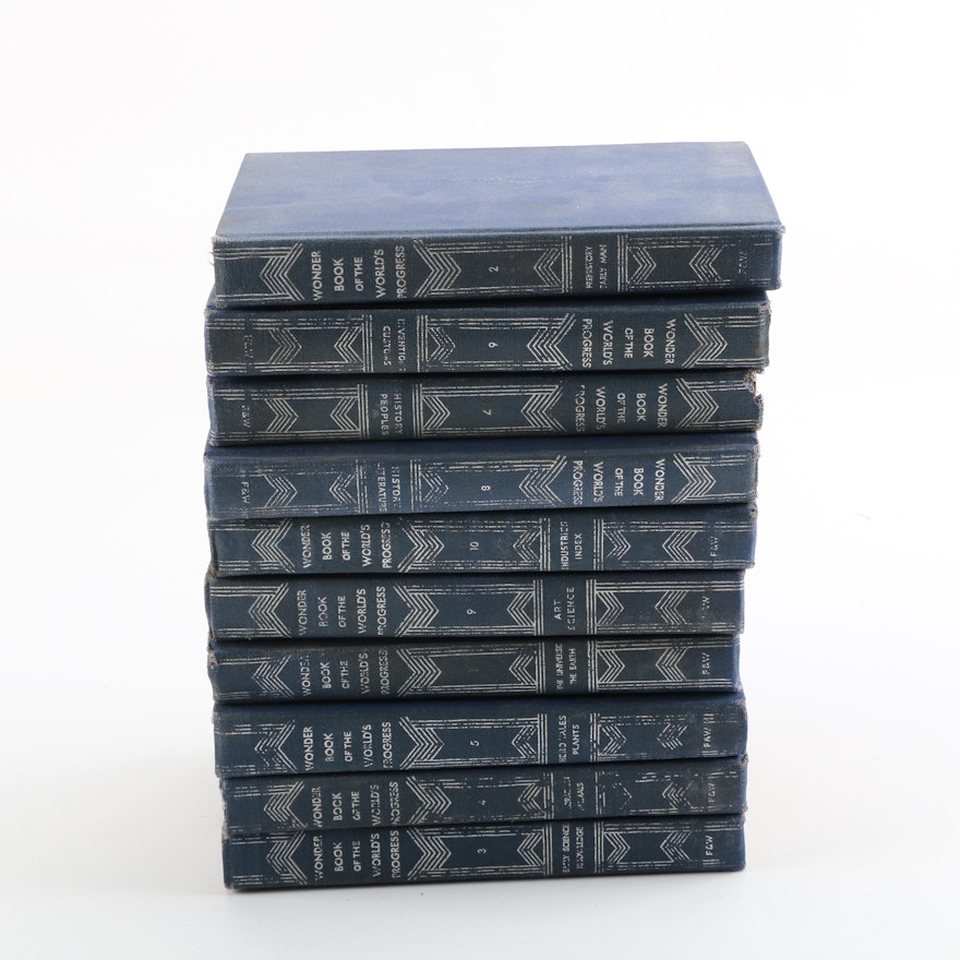 1935 Ten Volume Set of "Wonder Book of the World's Progress"