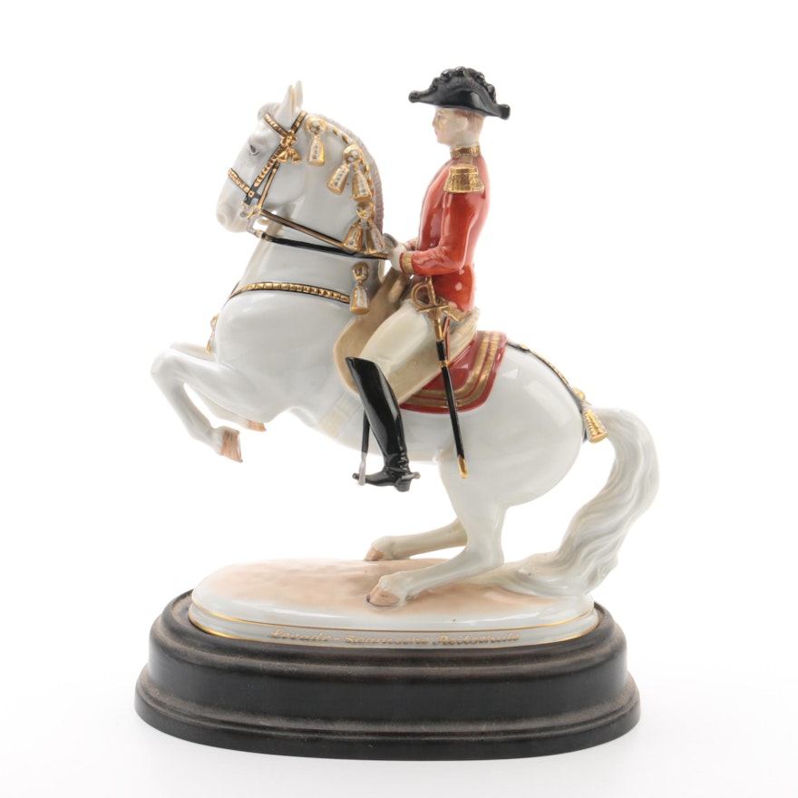 Augarten Wein "Levade-Spanische Reitschule" Porcelain Equestrian Figurine