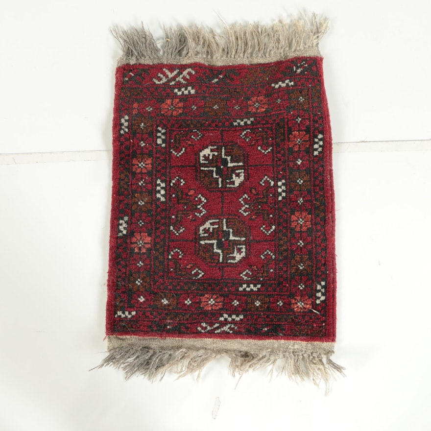 Hand-Knotted Pakistani Bokhara Accent Rug