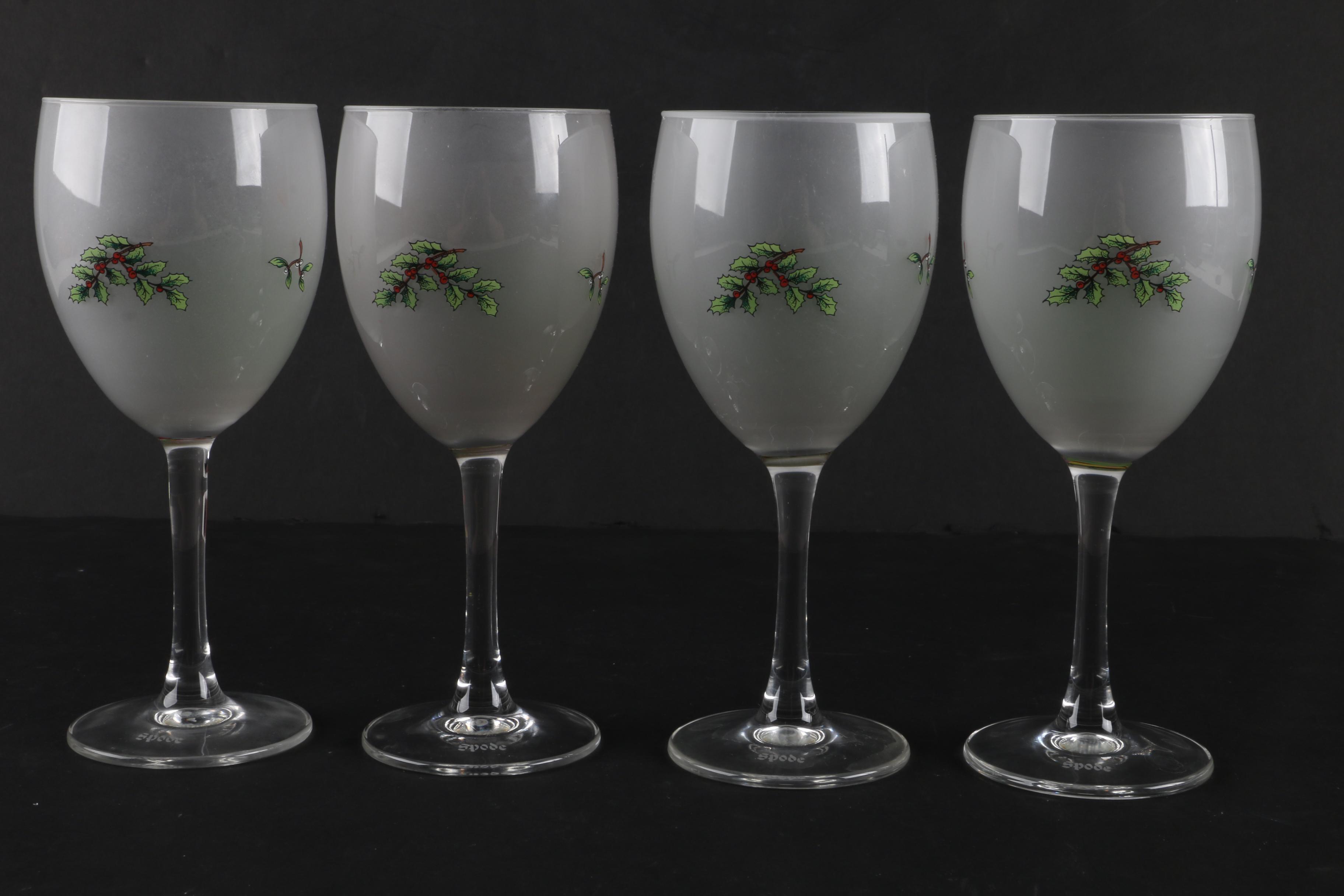 Spode 'Christmas Tree' Wine Glasses