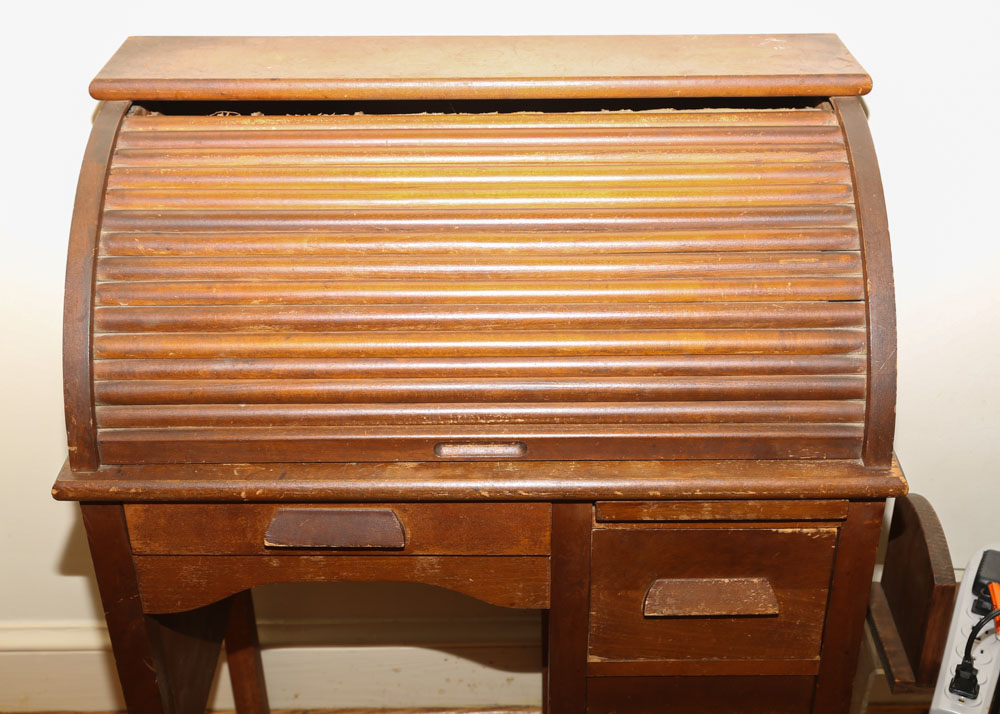 Vintage Child-Sized Roll-Top Desk