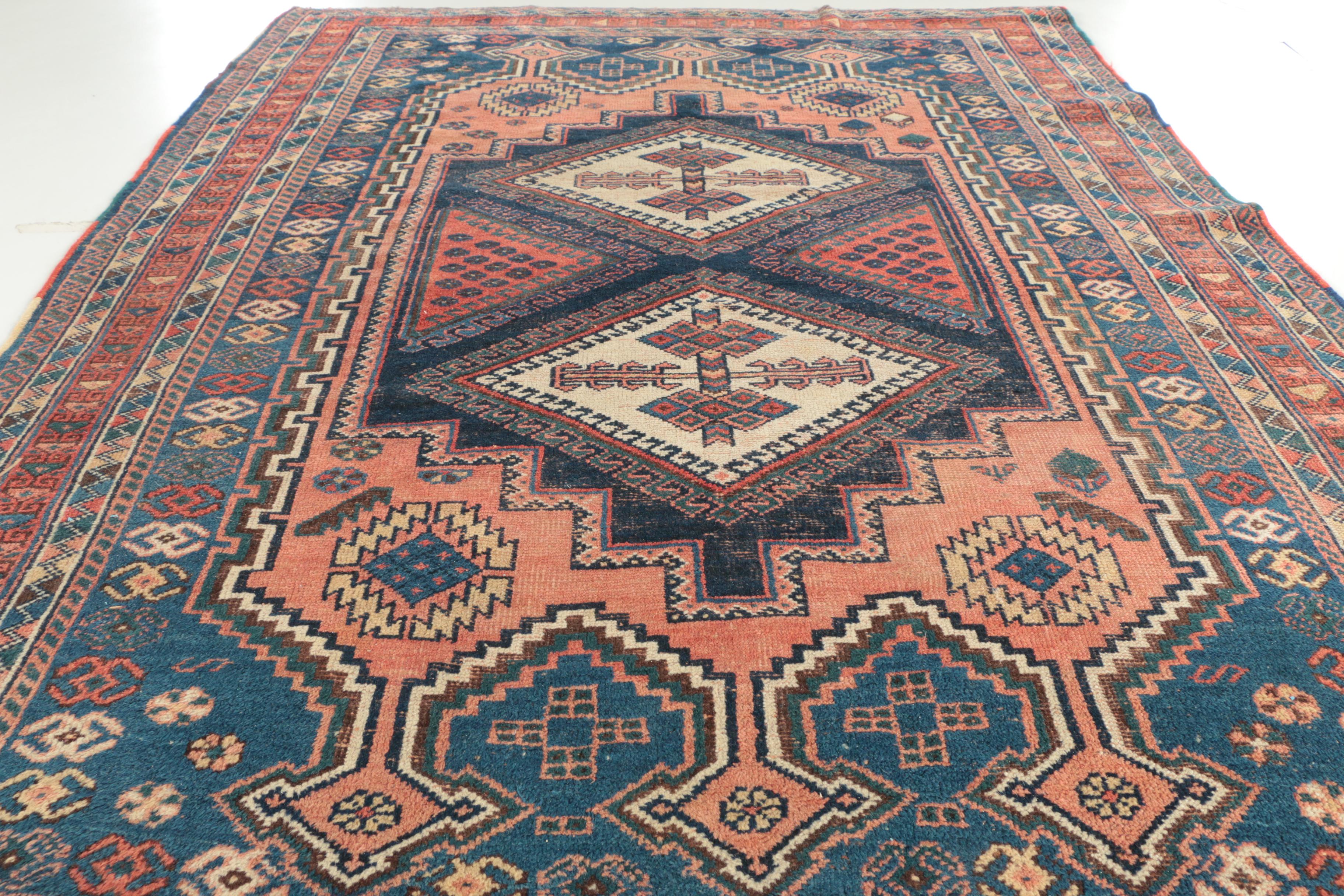Antique Hand-Knotted Persian Afshar Area Rug