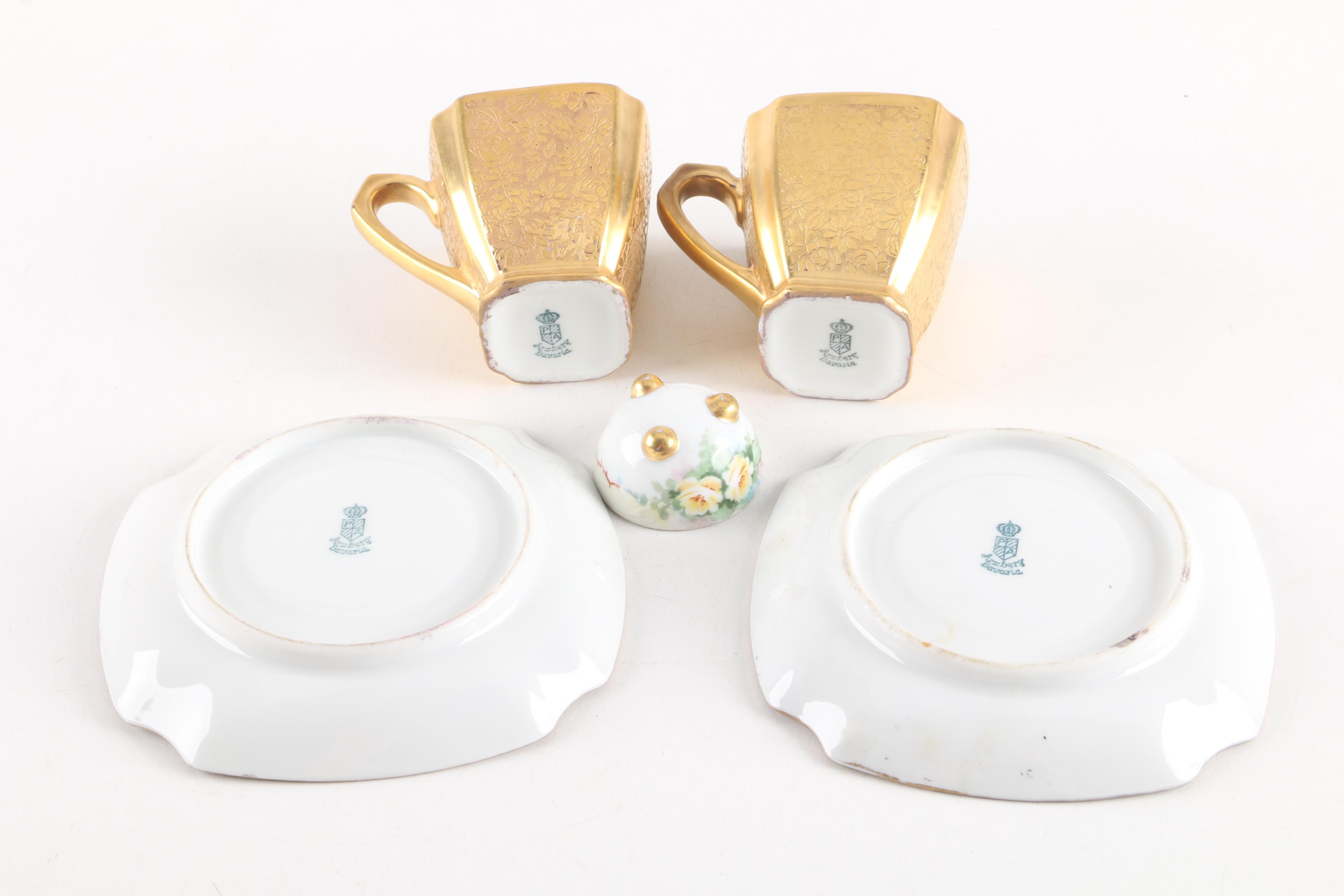 Sadler Earthenware Teapot and Gilt Porcelain Tableware